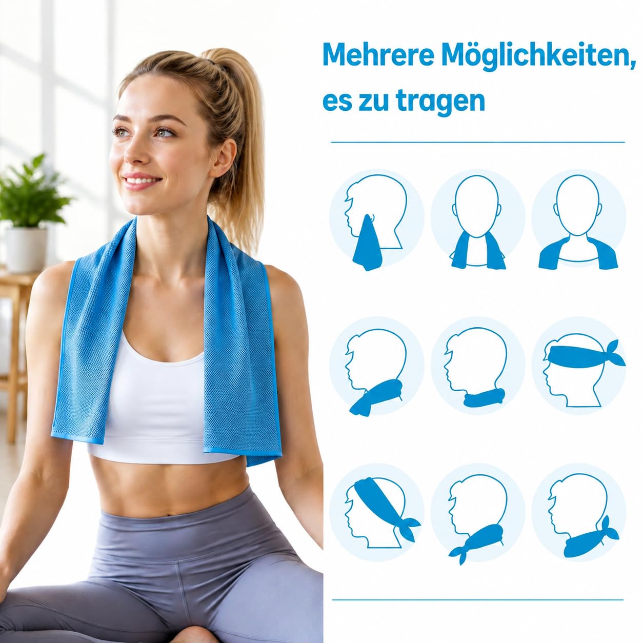 6x Kühlendes Handtuch,nacken kühltuch,Tragbares kühlhandtuch,Cooling Towel | Kühltücher Sporthandtuch Kühlende Handtücher Fitness Outdoor Sports,für Yoga,Reisen,Laufen,weitere Aktivitäten