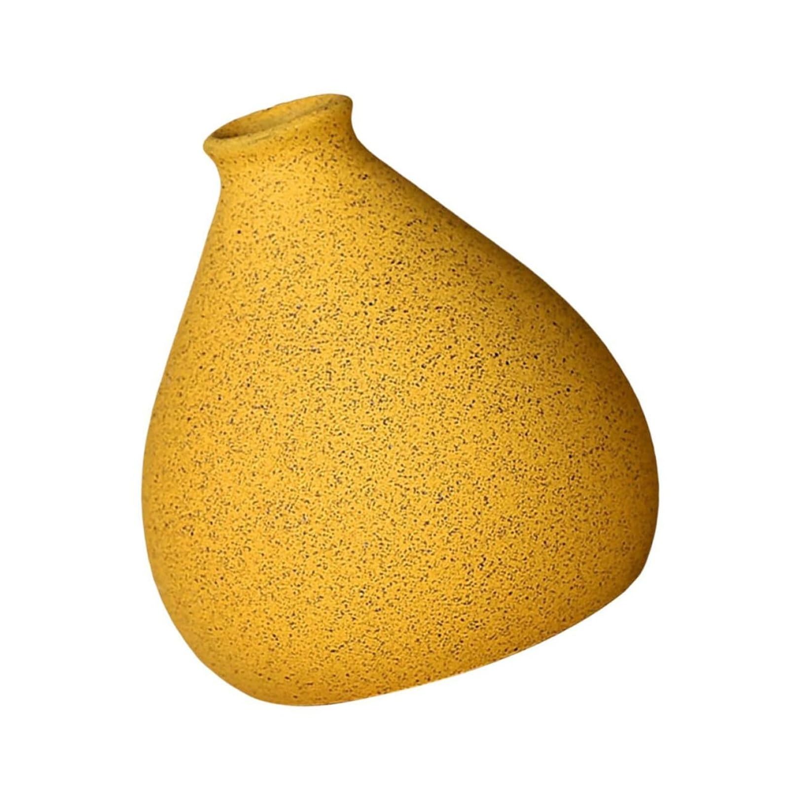 Florero de cerámica texturizada: adorno artístico exclusivo de diseño simple