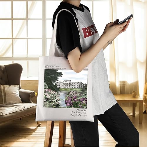 Miniatura 6 de ENSIANTH Funda de libro de Pride Reader con cremallera para regalo para amantes de los libros de prejuicios de JA Novelist (bolsa de paseo)