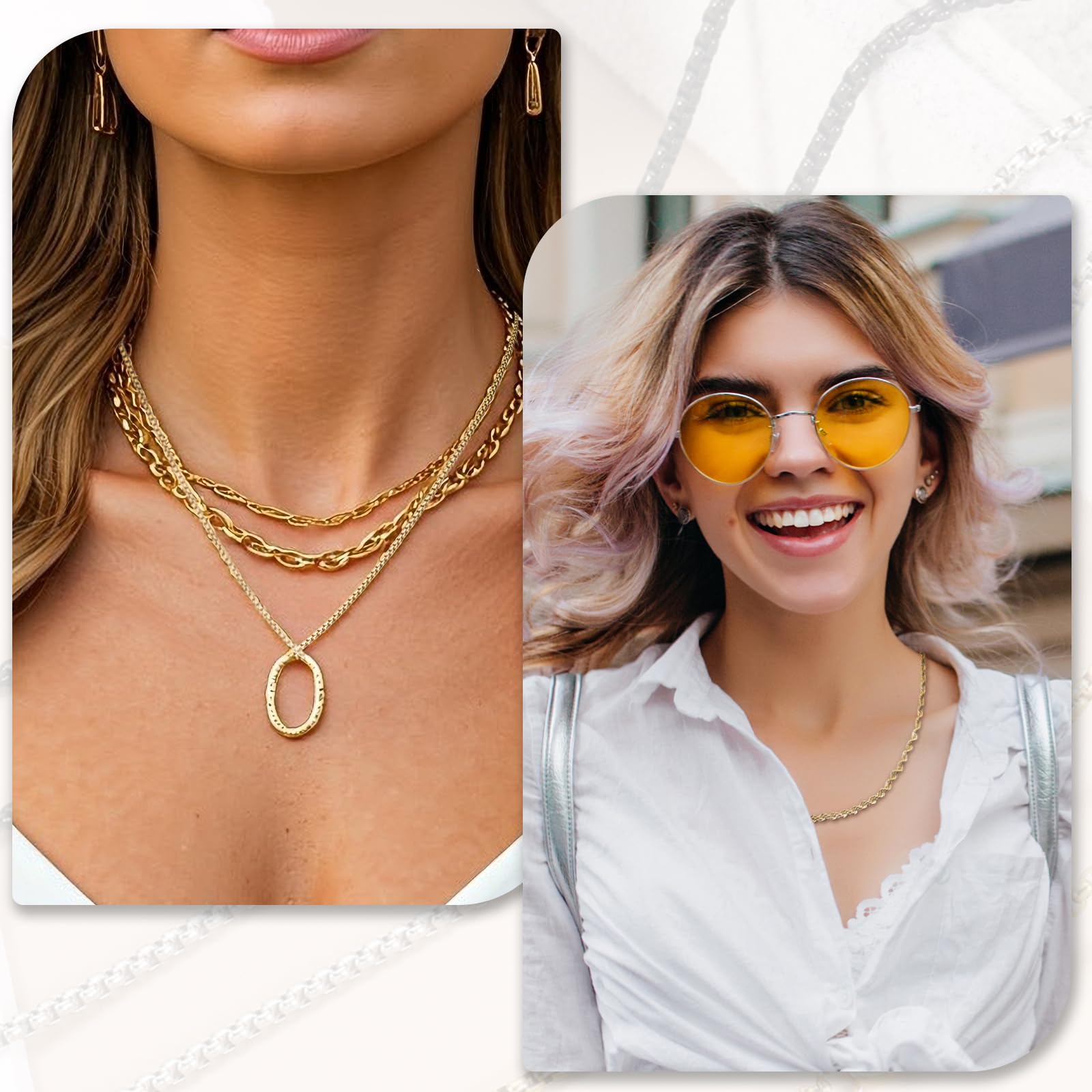 PATIKIL Collana a catena a serpente, sottile, rotonda, in acciaio inossidabile, con chiusura a moschettone, per uomini e donne, gioielli fai da te, regalo