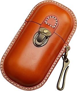 Sponsored Ad - Fanyixuan Handmade Leather Eyeglass Case Hard Shell Retro Men And Women Sunglasses Nearsighted Glasses Hook...