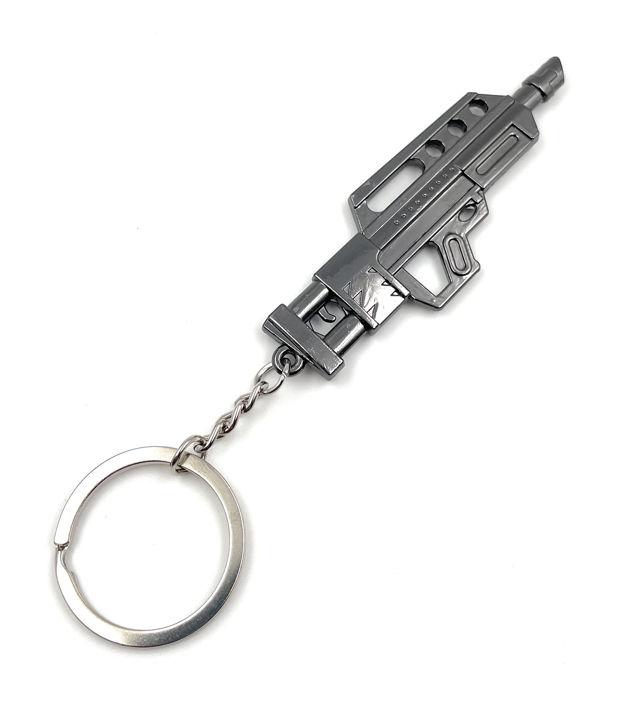 Onwomania Silver Onlineworld2013 Key Chain Submachine Gun Uzi Gun Metal Pendant Charm
