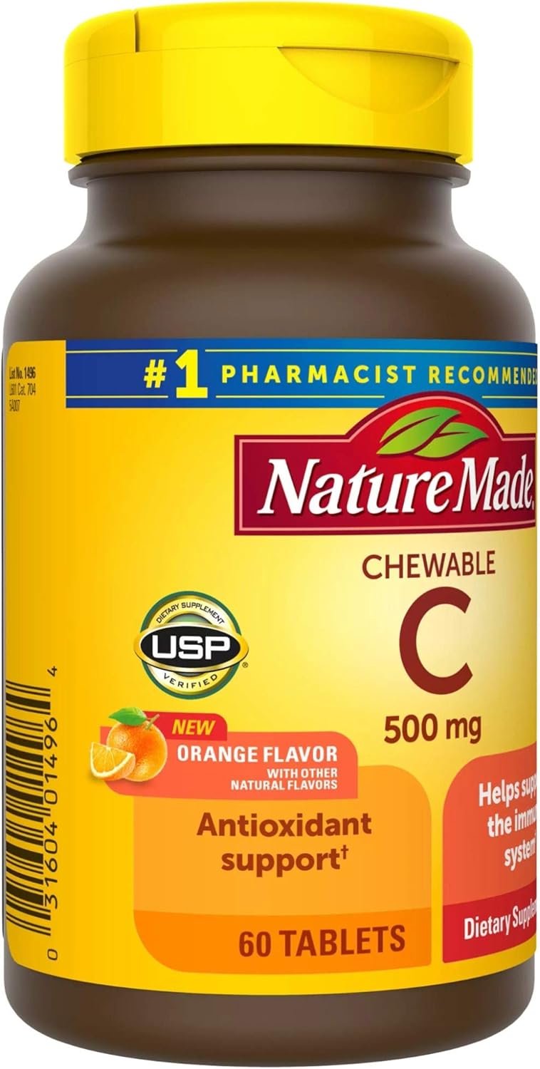 Nature Made Chewable Vitamin C 500 mg Tablets, 60 Count to Help Support the Immune System? (Pack of 3)