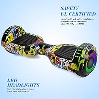 Vista 3 de Patinete autoequilibrante de 16.51 cm con altavoz y luces LED rojas