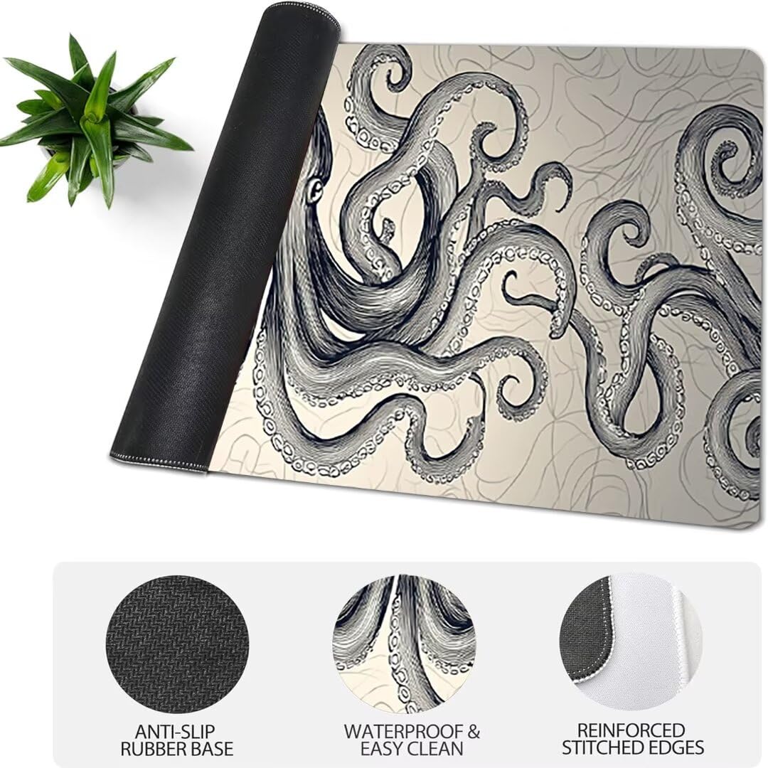 Podkładka pod mysz do gier XXL ze zwierzętami, szara podkładka pod mysz XXL - 1400 x 600 x 3 mm, podkładka pod mysz matowa, bardzo duża z tkaniny, antypoślizgowa podstawa, dla graczy, personel-43055