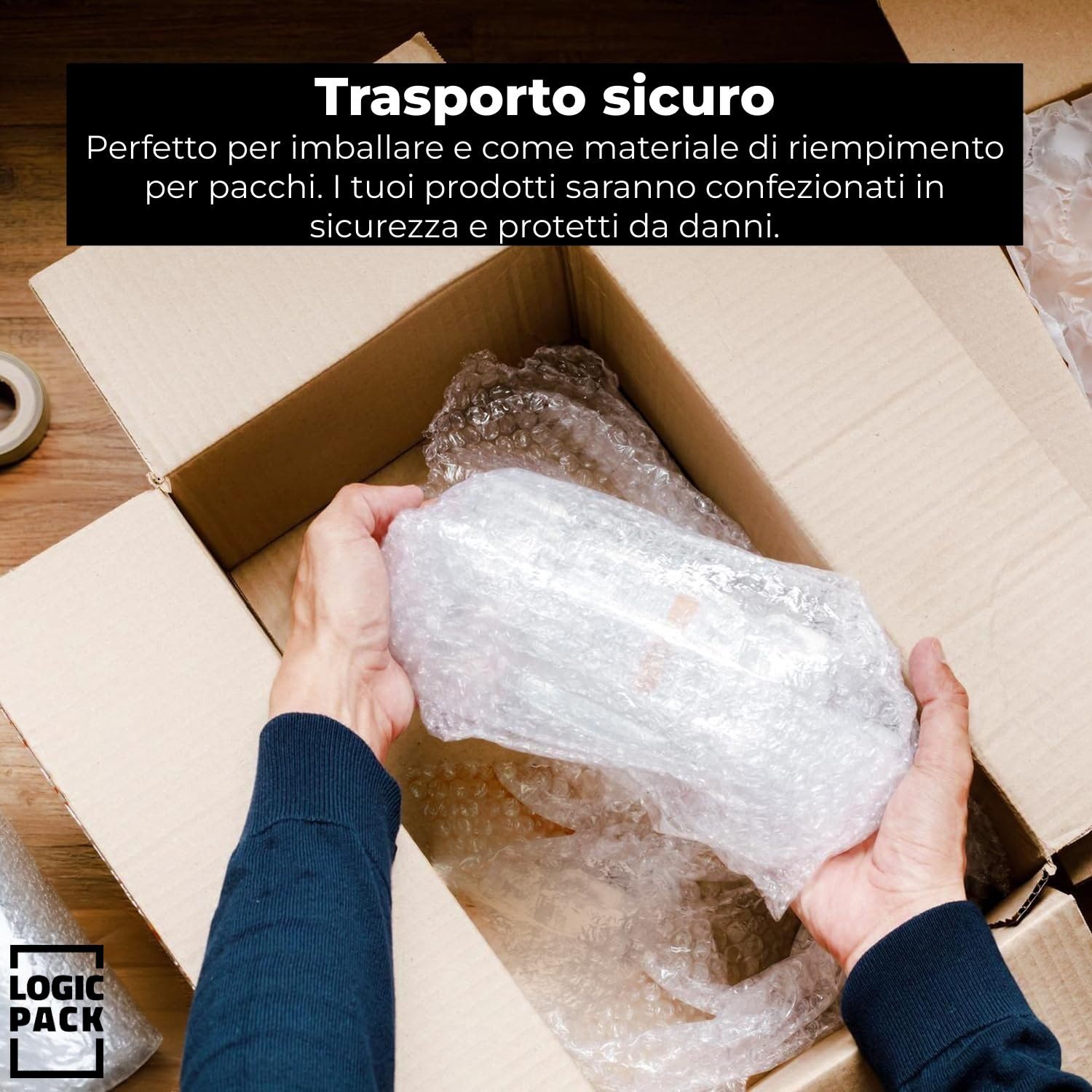 2x Pluriball per Imballaggio e Spedizione - Rotolo Millebolle 100 m x 30 cm - Film Protettivo a 2 Strati Antistrappo e Antiurto - Ideale per Trasloco, Trasporto e Oggetti Fragili