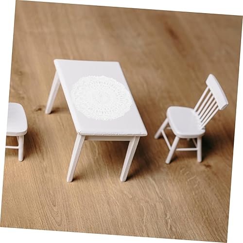 Miniatura 6 de YARNOW Juego de 12 manteles para casa de muñecas en miniatura, mantel de encaje, mini juguete para niños, mini casa, cubierta de mesa en miniatura,