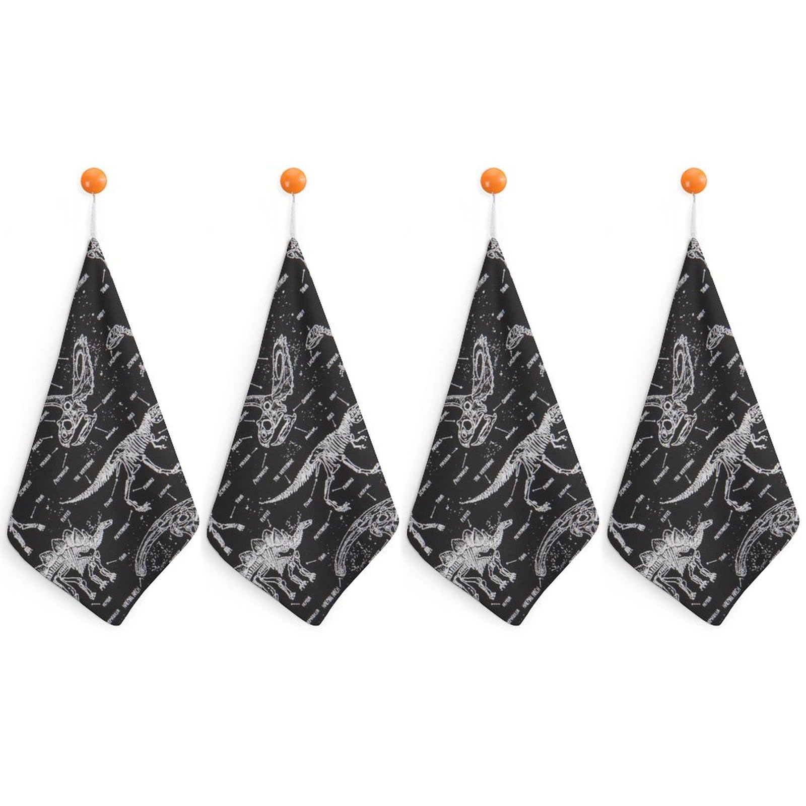 LEDFCVSU 4 Piece Hanging Hand Towels, Jurassic Dinosaurs Small Dry Hand Towel for Kitchen Bathroom
