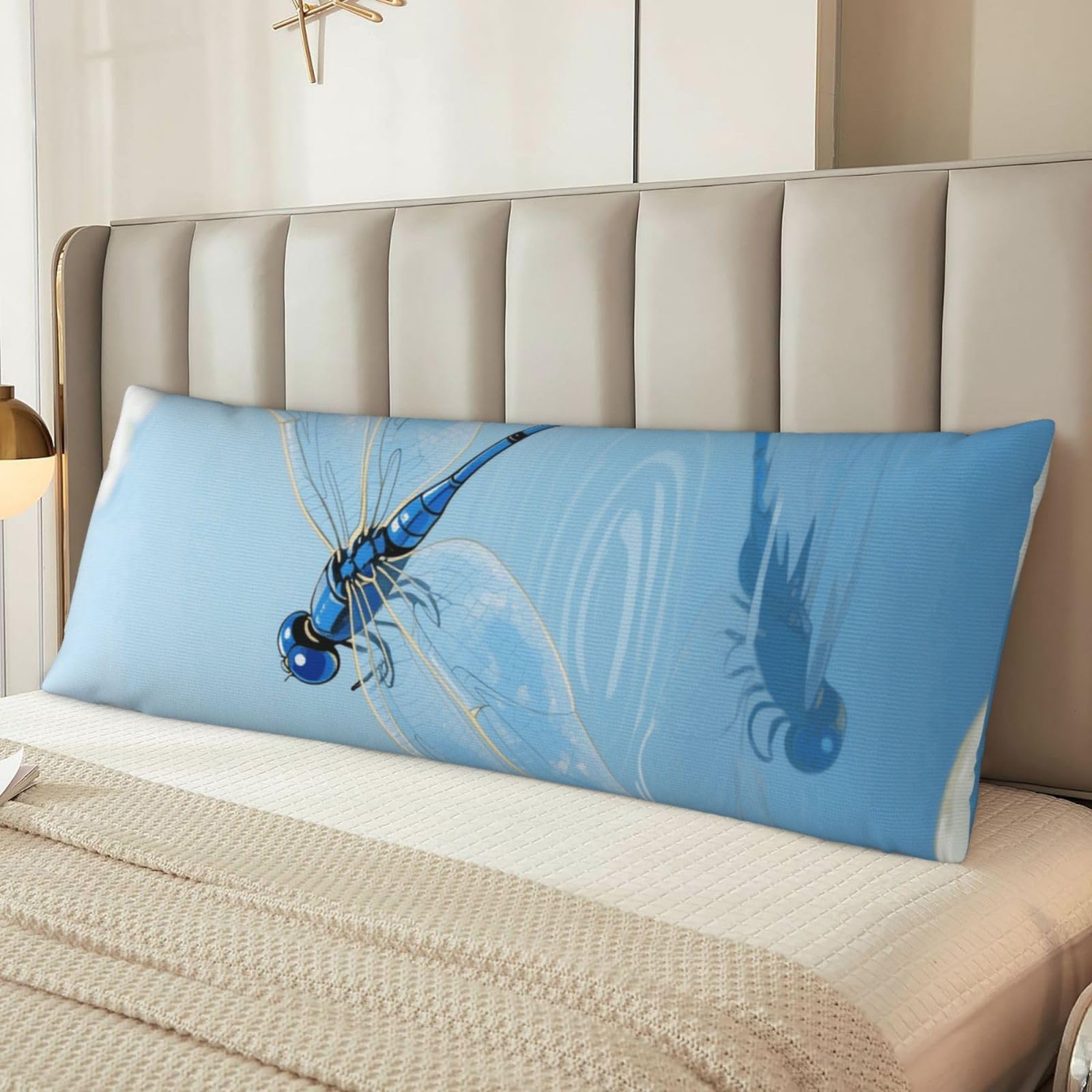 Blue Vintage Dragonfly Body Pillow Cover with Hidden Zipper 54"X20",Ultra Soft Microfiber Long Pillow Case Decorative Bedding Pillowcase Cushion Cover Cases for Bedroom Couch Sofa,Home Gifts