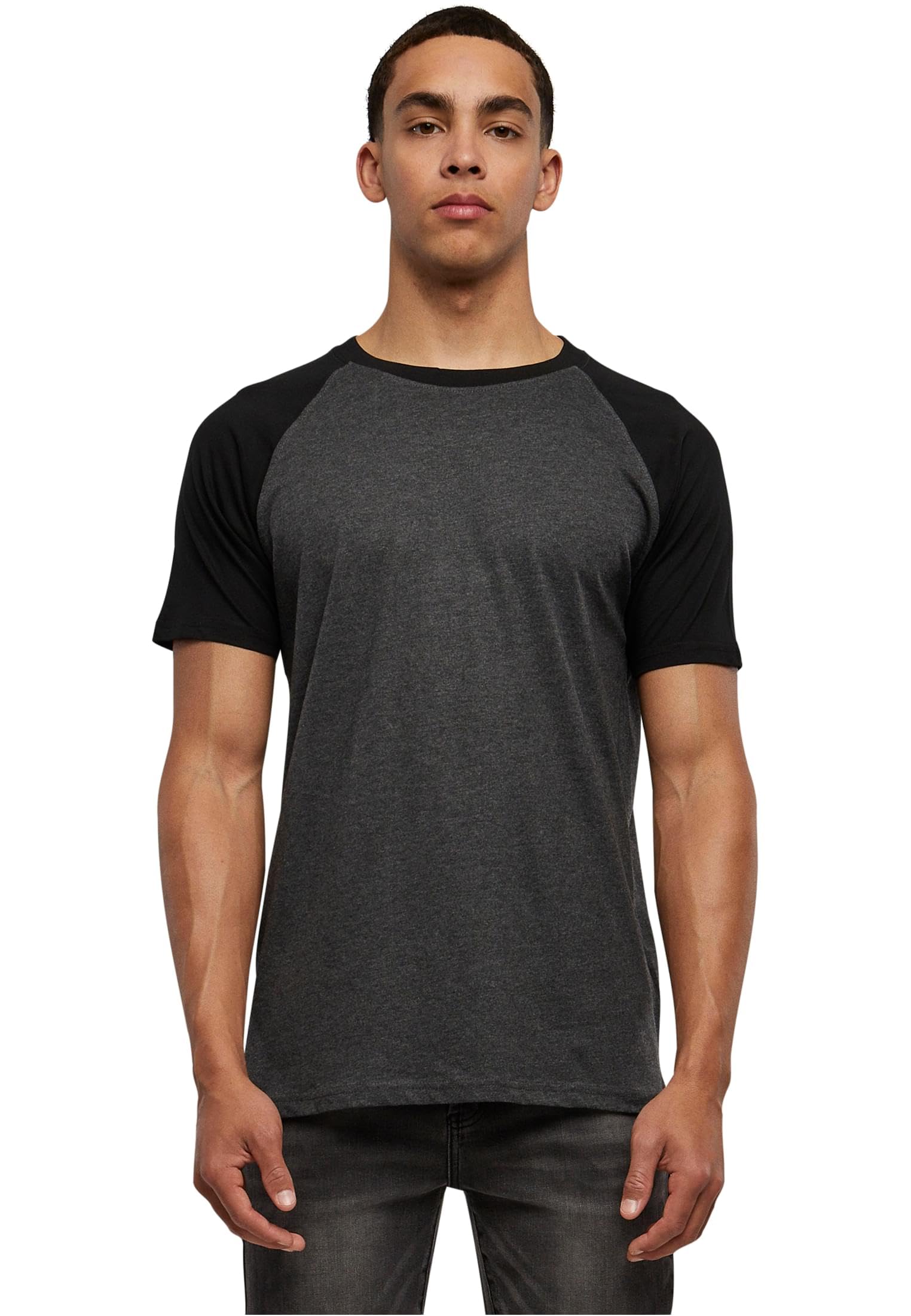 Urban Classics mens Raglan Contrast Tee, charcoal/black, XL
