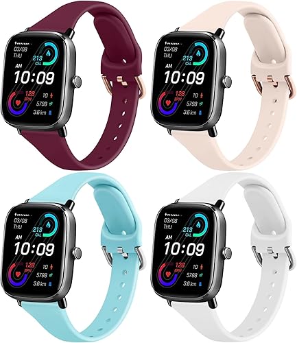 Miniatura 10 de Amzpas Correa de silicona delgada para Amazfit GTS 2 MiniGTS 2e GTS 2 GTS 3 GTS 4 GTS 4 MiniAmazfit GTR 1.654in, 0.787in, correas deportivas