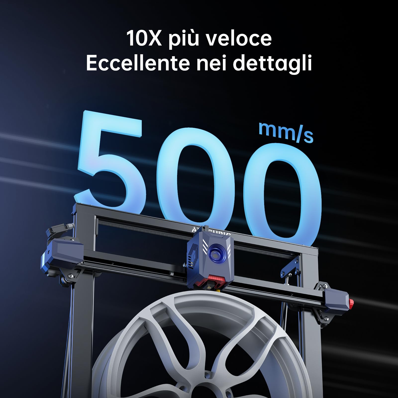 ANYCUBIC Kobra 2 Max Stampante 3D di Grandi Dimensioni,500 mm/s Velocità di Stampa,10000mm/S²Accelerazione,Livellamento Automatico LeviQ 2.0,App Stampa Remota WiFi,Dimensioni Nolto Grandi420*420*500mm