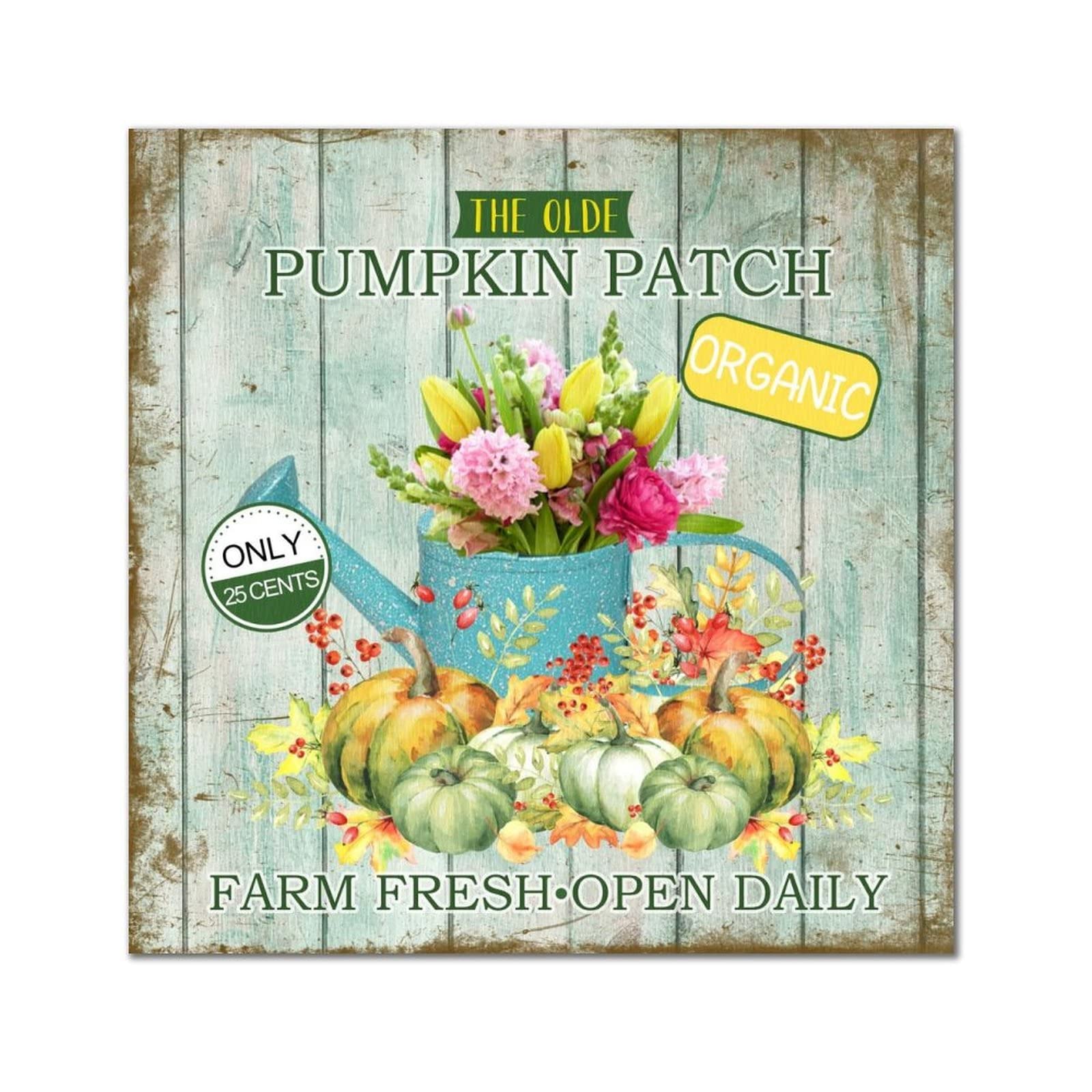 Plaque en bois The Old Pumpkin rétro de 30,5 cm pour la décoration murale de maison