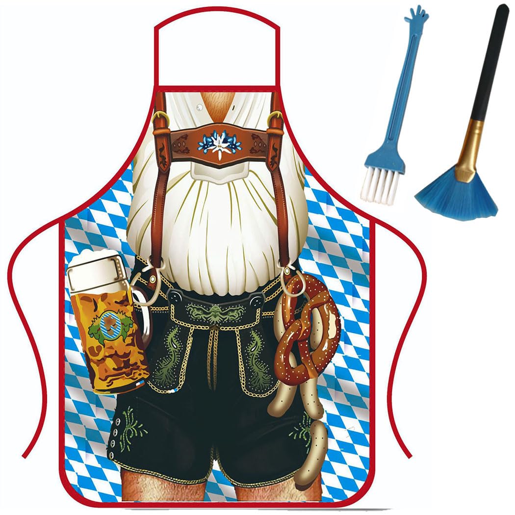 Anzhee Sexy Funny Apron for Men Cooking Kitchen Creative Apron Barbecue Apron Motif Apron for Men Women Party Costume Funny Apron for Friend Women Men Novelty Apron Gift