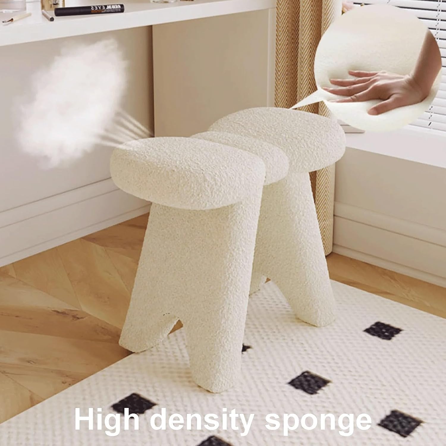 Sgabello Multifunzione In Legno - Poggiapiedi, Scarpiera, Sedia Bassa, 38x43 Cm - Foto 12