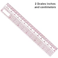 Vista 3 de Pelopy 4 piezas de regla de costura transparente, regla de cuadrícula de plástico transparente, juego de herramientas de medición rectas de plástico