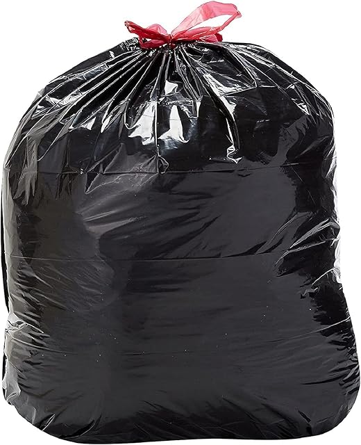 Wirestar Hub 40 Drawstring Black Bin Bags  70 Litre Heavy Duty Tie Top Handle Bin Liners - 140 Gauge, 35 Micron  Super Strong Refuse Sacks of Size (72 x 85 cm / 720 x 850 mm)