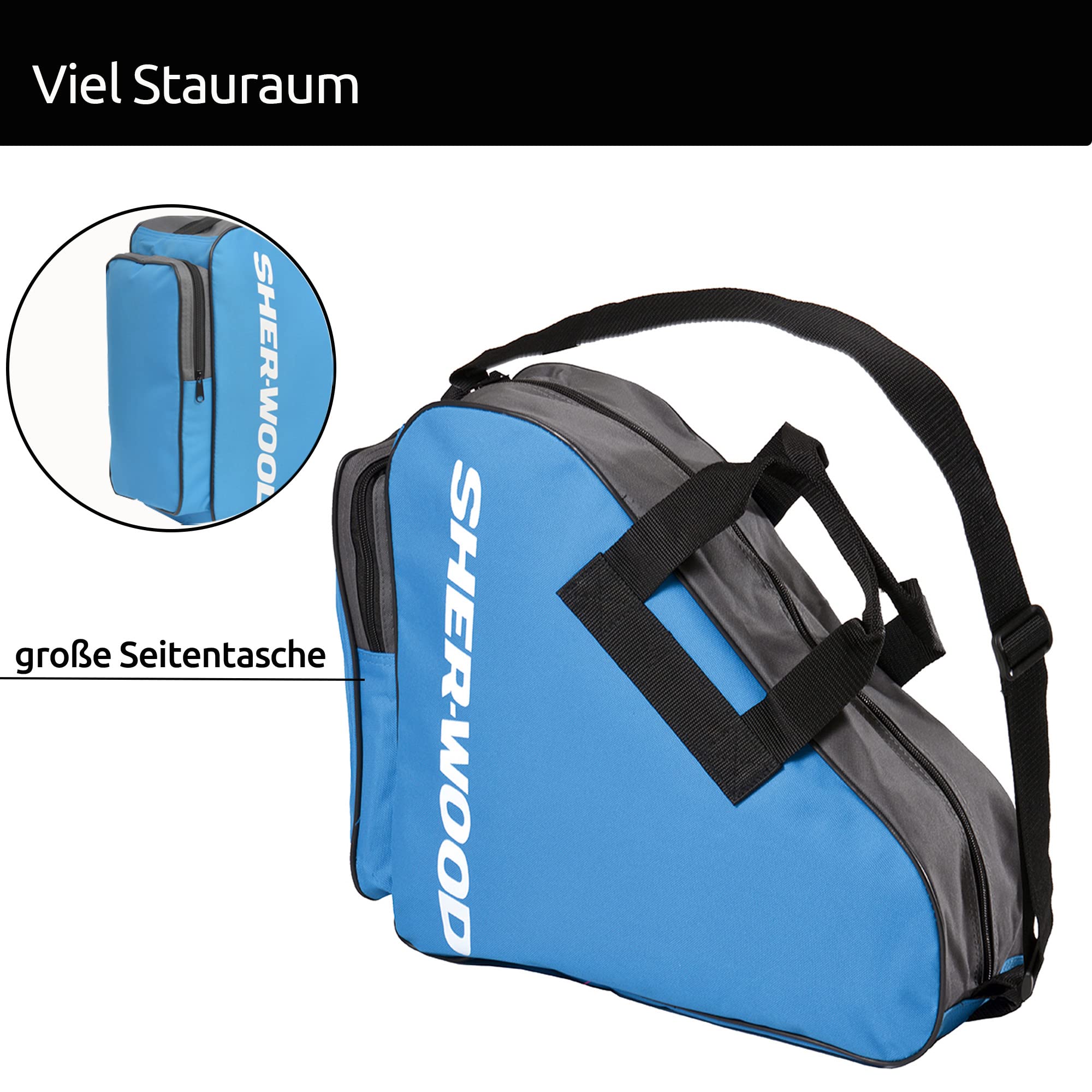 Sherwood - Borsa per Pattini da Ghiaccio, Unisex, Skate Bag, Blu, 36 x 16 x 36 cm