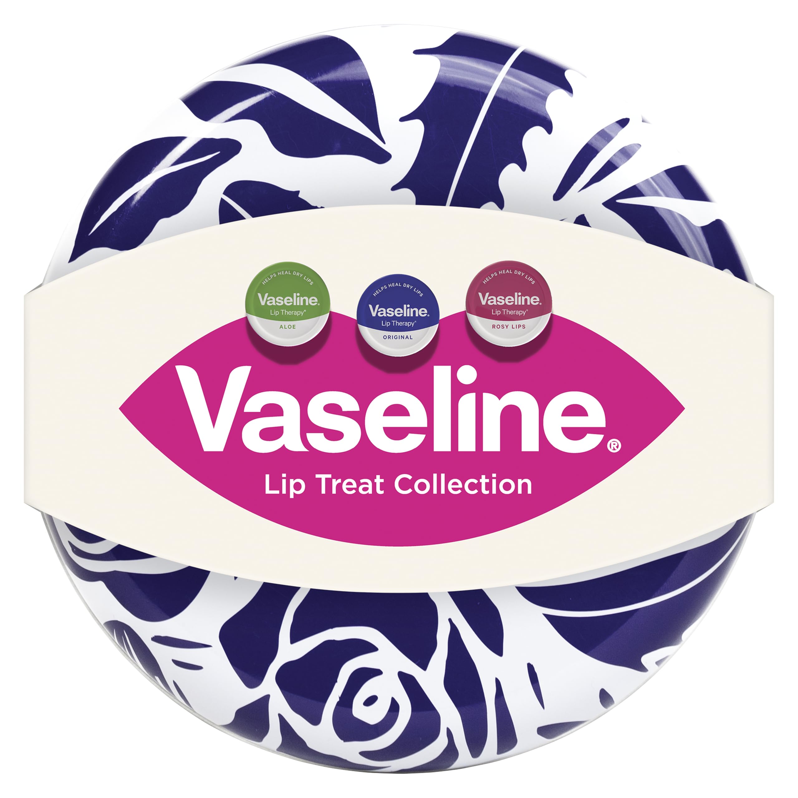 Vaseline Lip Treat Collection Gift Set including Original, Rosy Lips & Aloe lip balm tins perfect gifts for her 3x 20 g