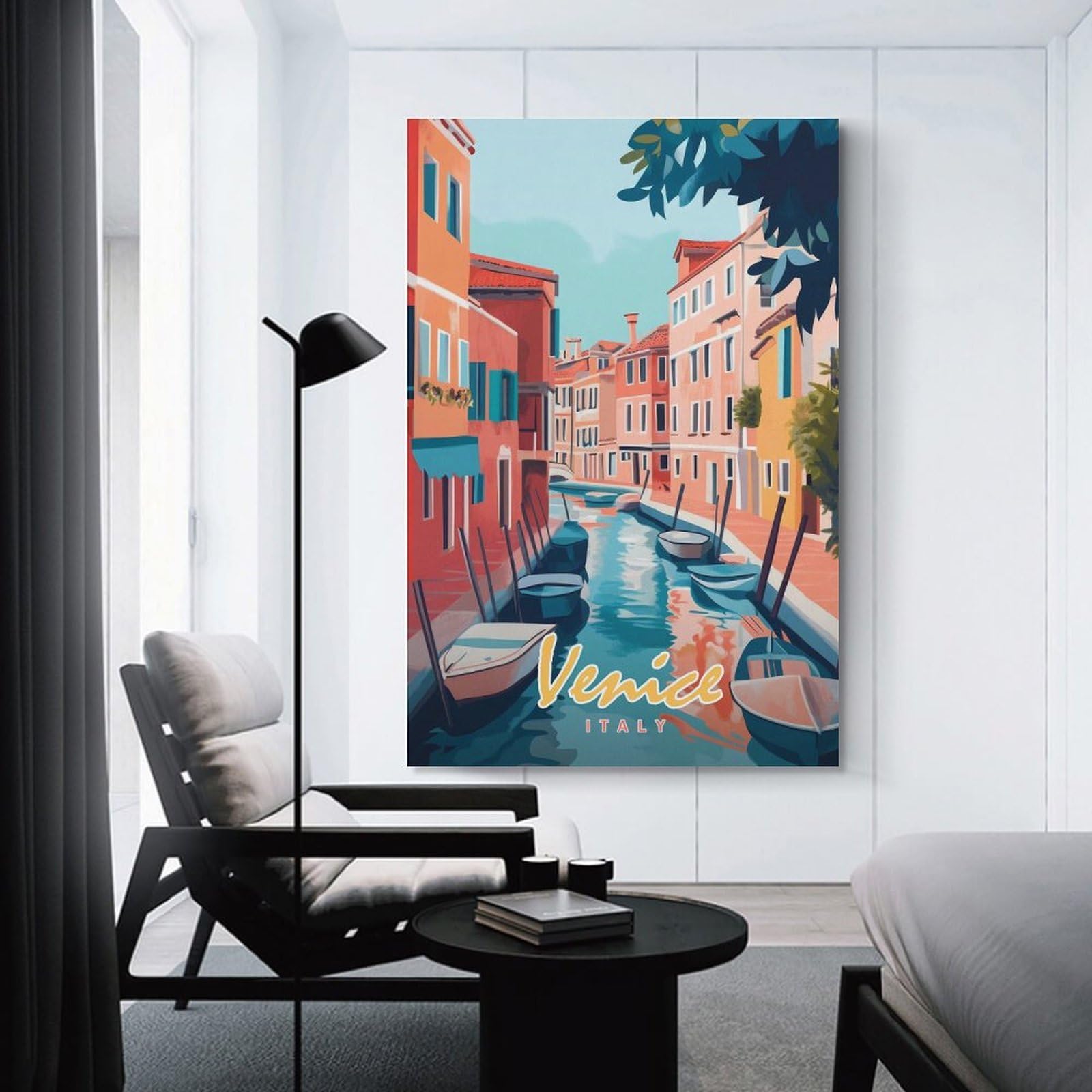 Junmoney Venice Canal Painting Home Decor Wall Art 20x30inch(50x75cm), for Office, Study Or Home Workspace, Home Office Artwork with Decorative Appeal
