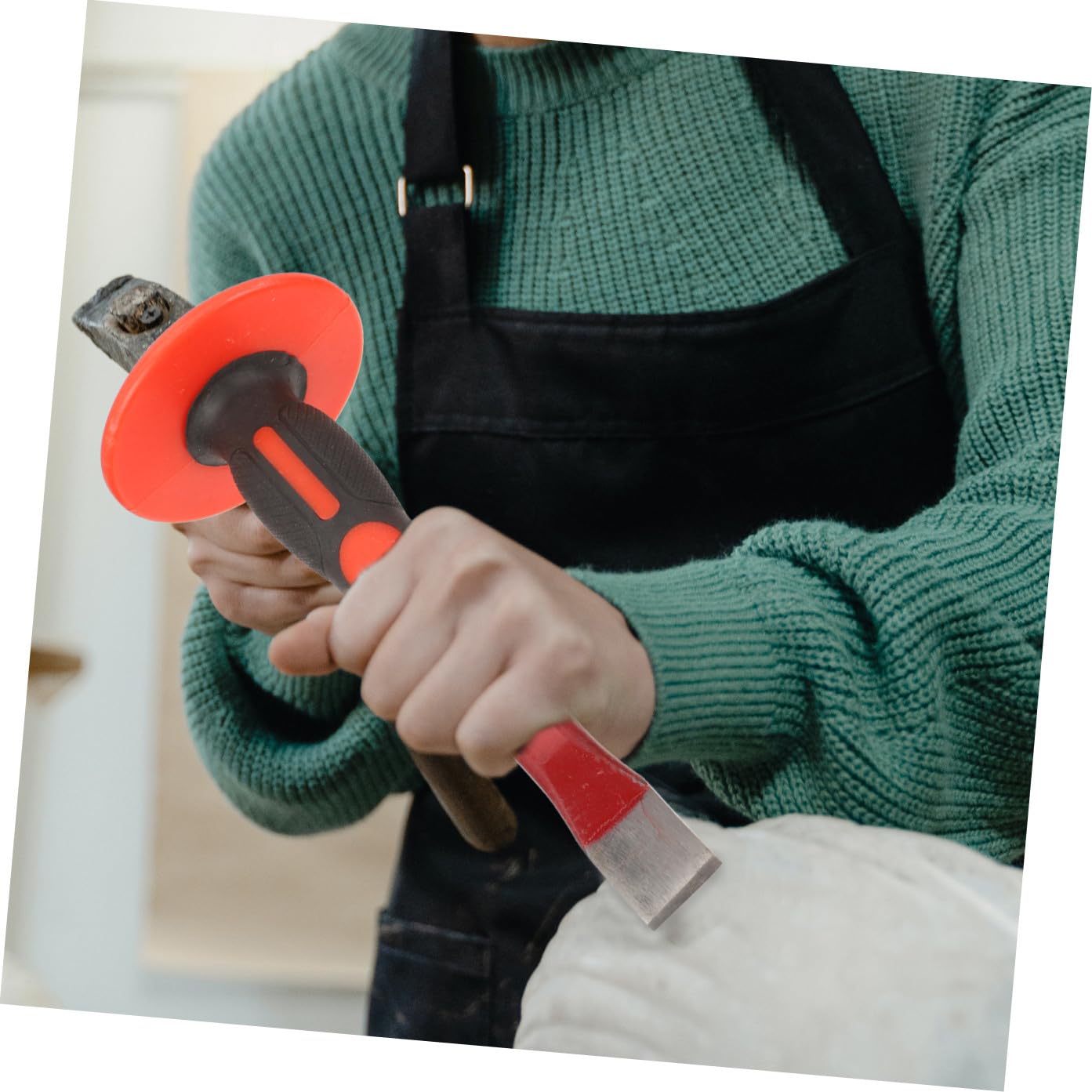 Cabilock Set Scalpelli da Demolizione 250 Mm in Acciaio Cromo Vanadio Protezione Mano Ergonomica, Scalpello Piatto e Punta per Calcestruzzo, Muratura e Lavorazioni Pesanti, Utensili