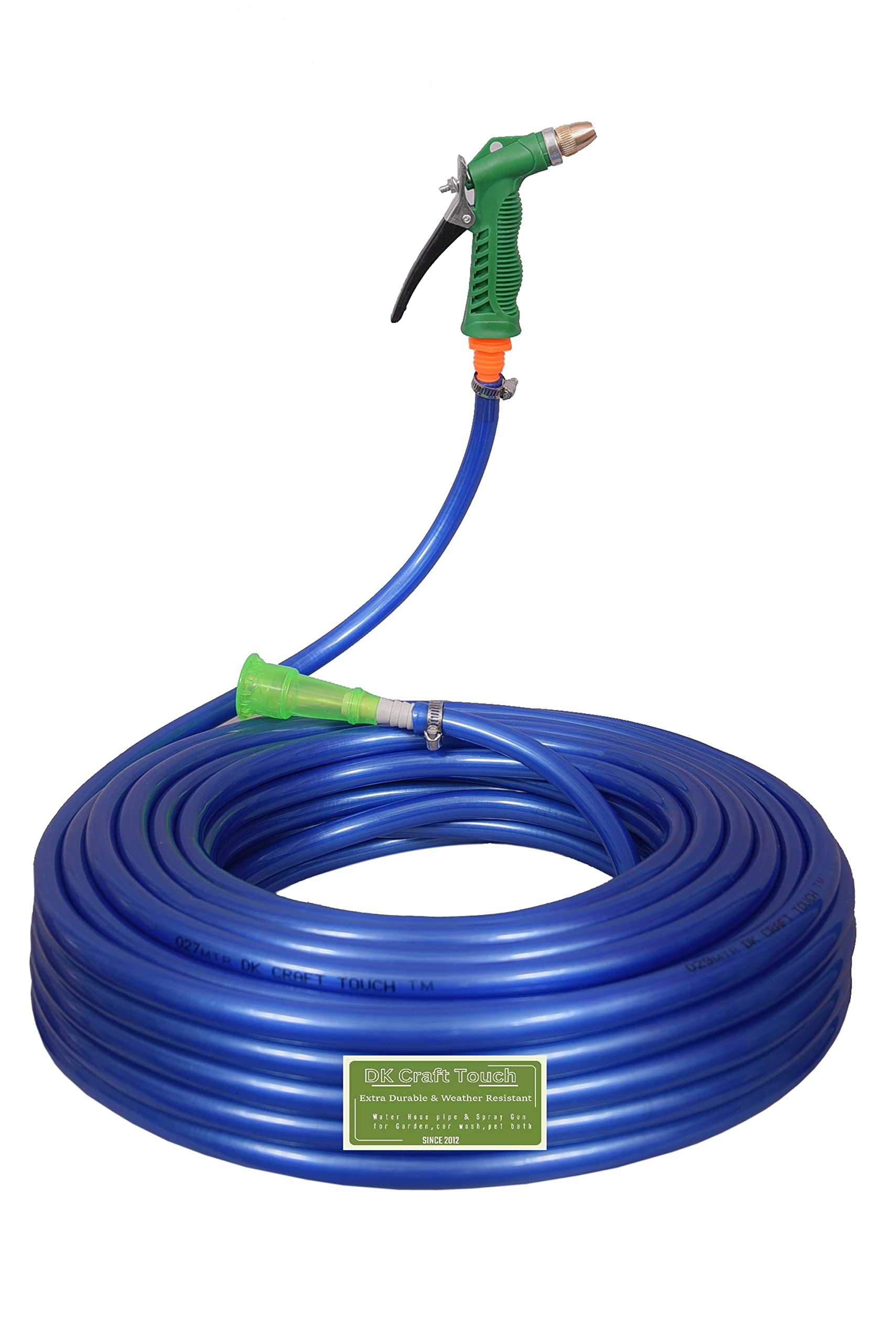 DK Craft Touch 5 MTR Length Garden and Car Wash Pvc Pipe with High Pressure Spray Gun & Accessories For Garden/Car Washing/bike wash/pet bath (Blue Hose & Lever Spray Gun, 5 MTR Length) (B0DHS8LBJS) Amazon Price History, Amazon Price Tracker