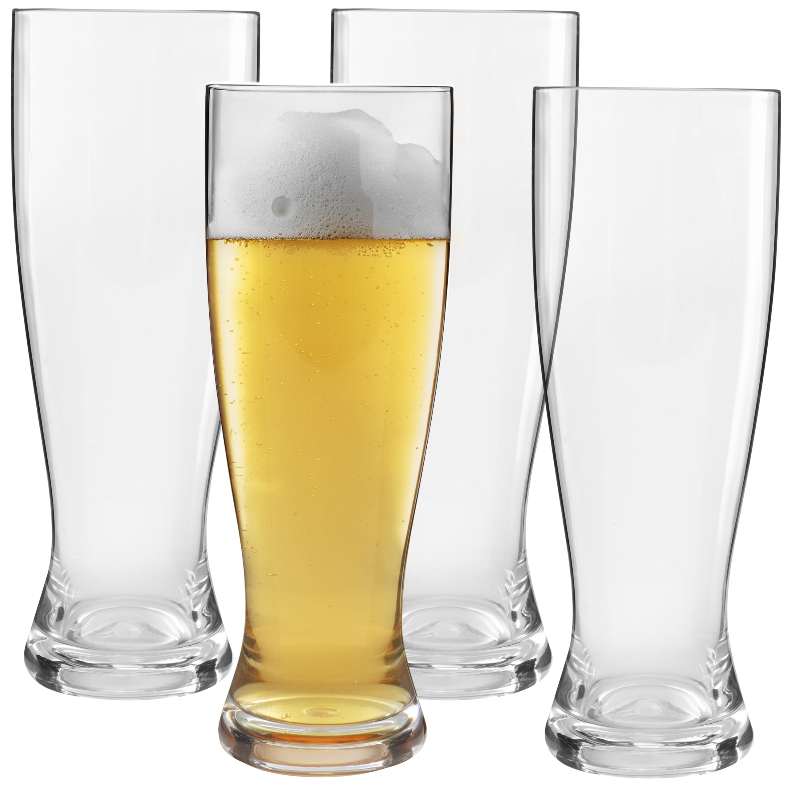 D'Eco Unbreakable Beer Pilsner Glasses, 24oz - 100% Shatterproof Tritan - Shatterproof, Reusable, Dishwasher Safe Drink Glassware (Set of 4) - Indoor Outdoor Use- Great Holiday & Wedding Gift
