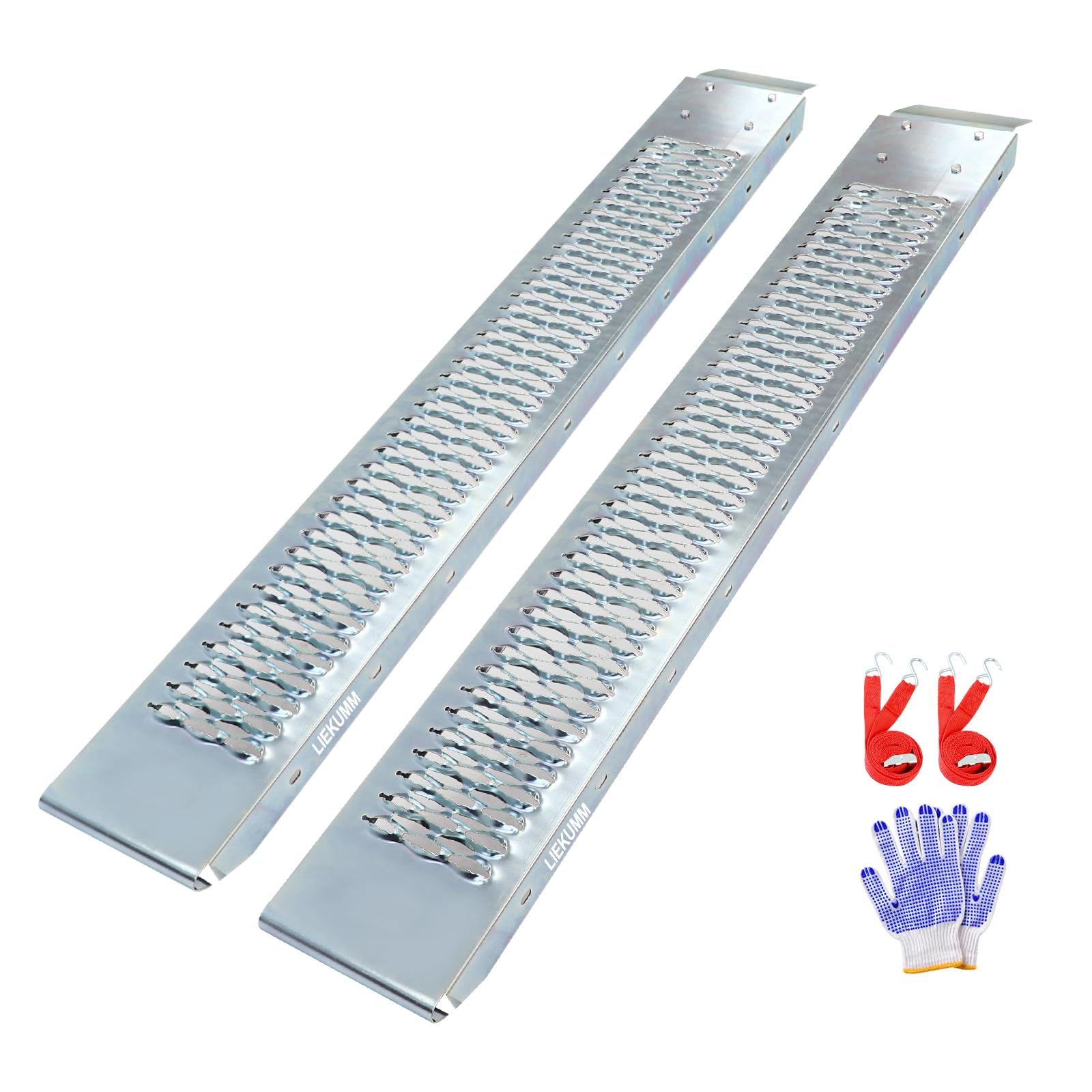 LIEKUMM 2 x 153 cm Heavy Duty Van Ramps, 440 kg Capacity Motorcycle Loading Ramps for Motorbike, Mobility Scooter, Bike, ATVs, UTVs, Tractor, Lawnmower