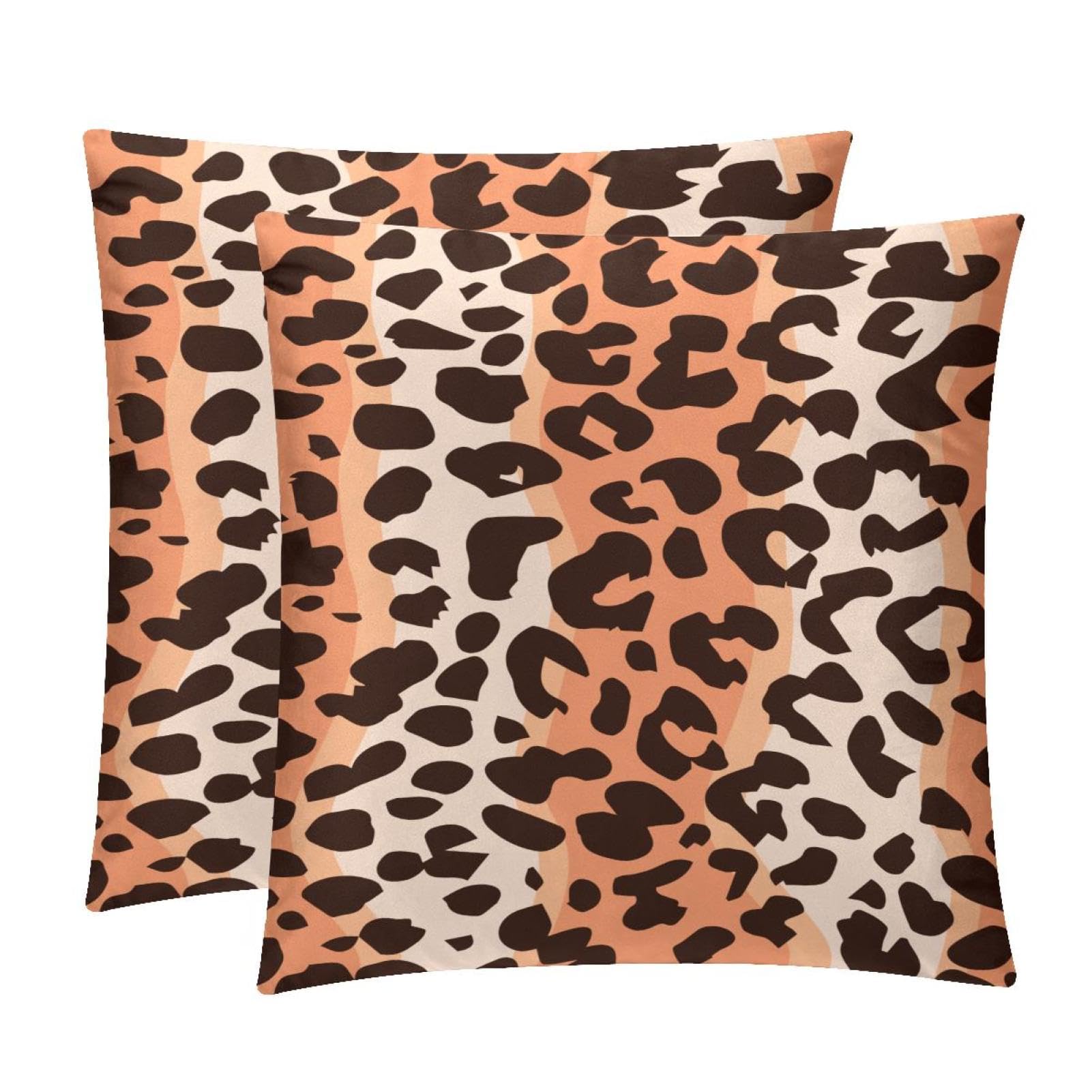TDGKPZ Leopard Throw Pillow Covers 2 Pack Pillowcases Soft Cozy Pillow Cases For Couch Bed Sofa 50x50cm