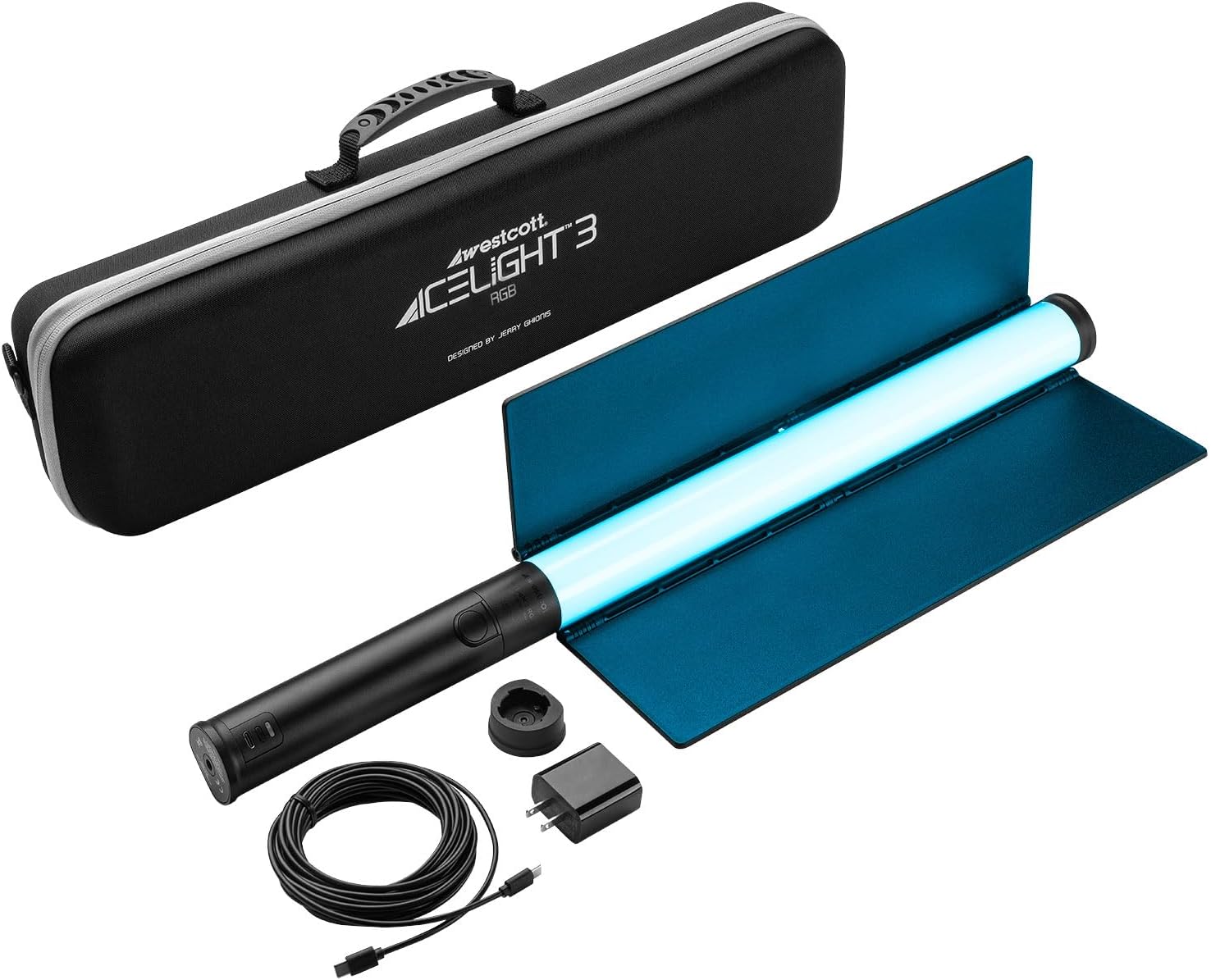 Westcott Ice Light 3 RGBWW LED by Jerry Ghionis (RGBWW Kit with Battery Grip & Barndoors)