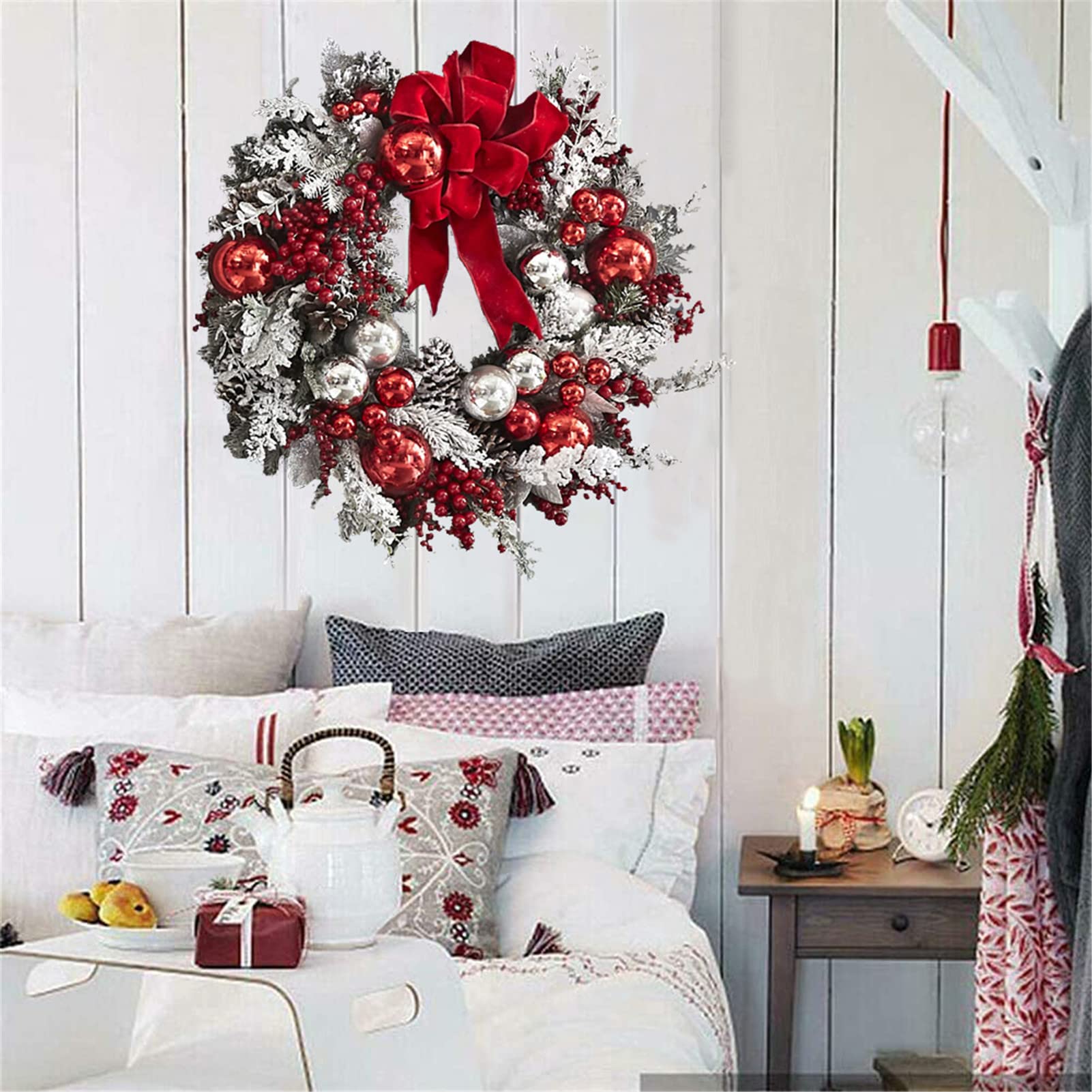 Ghirlande Natalizie per Porta d'ingresso 40cm Ghirlanda Natalizia Decorativa Ghirlanda di Natale per Porta Ghirlanda Decorazioni per la Casa Ghirlanda per Natale Decorazioni