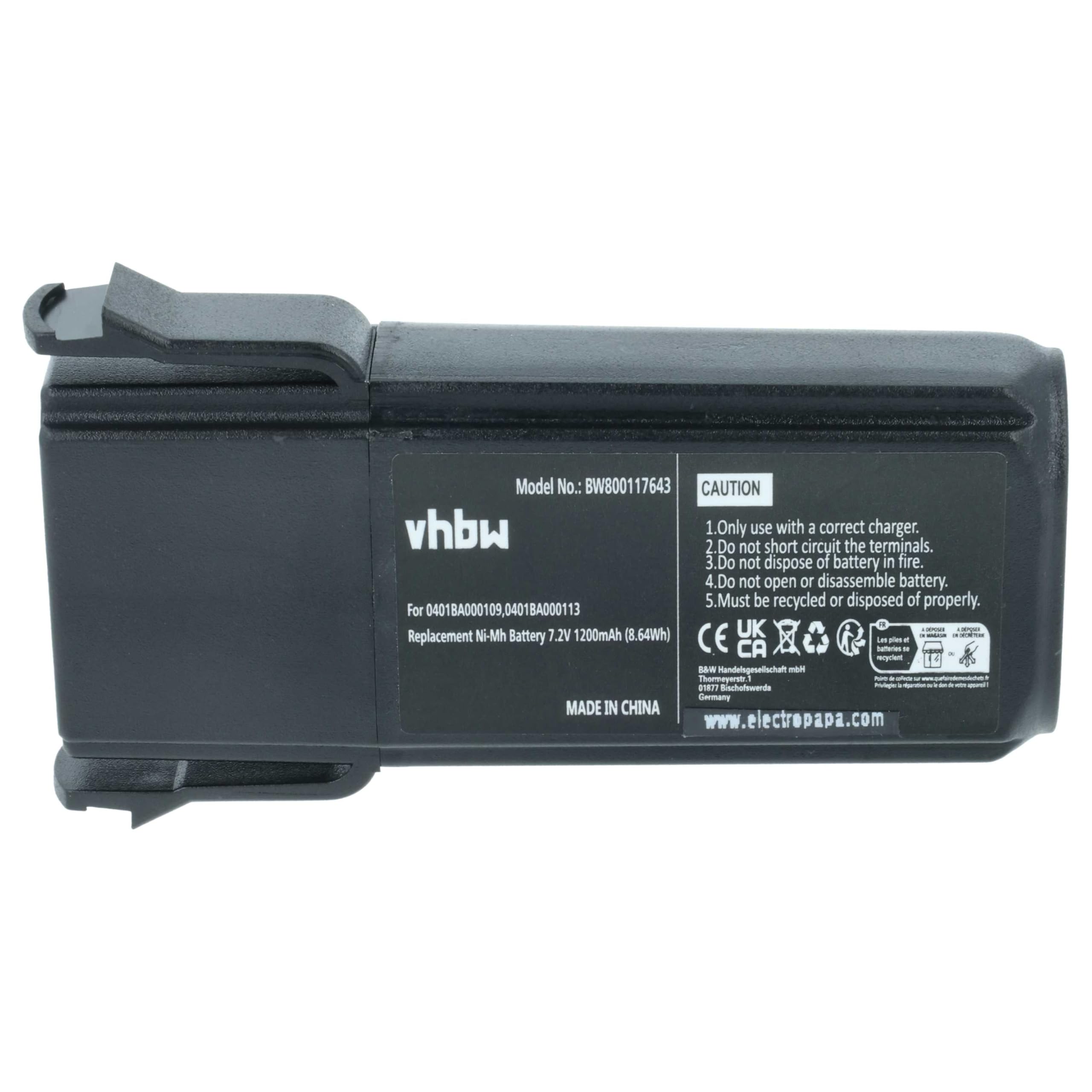 vhbw 5 x akumulator zamienny do Elca 0401BA000109, 0401BA000113, PINC-GEH, 04.142 do pilota zdalnego sterowania (1200 mAh, 7,2 V, NiMH)