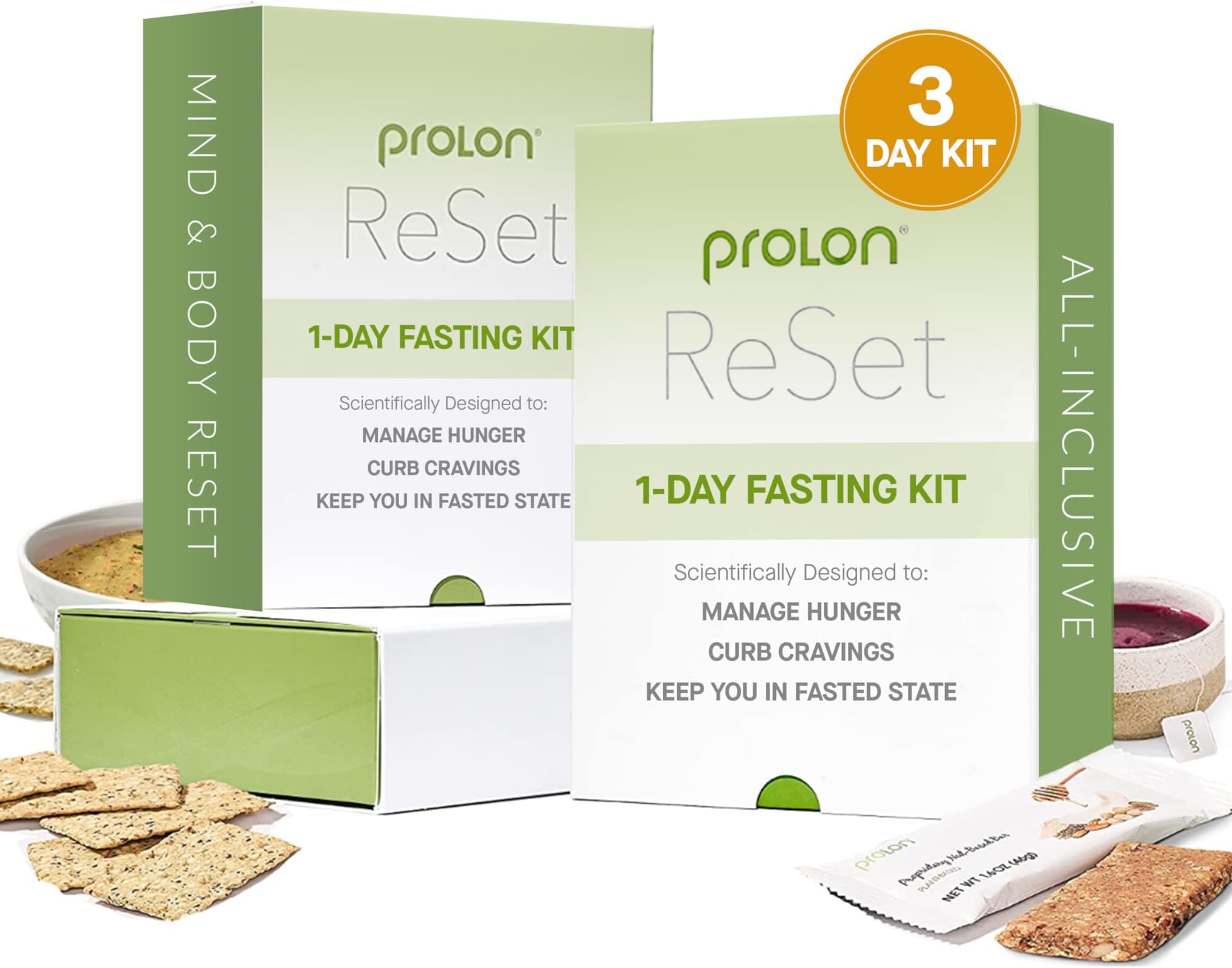 Prolon 3-Day Reset Fasting Kit | Fast with Food | Supports Healthy Aging & Weight Management | Low-Calorie, Plant-Based Meals & Snacks | Developed to Not Break Your Fast (3-Day Kit)