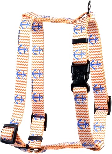 yellow dog design Anchors Away H Estilo Romano arnés del perro grande