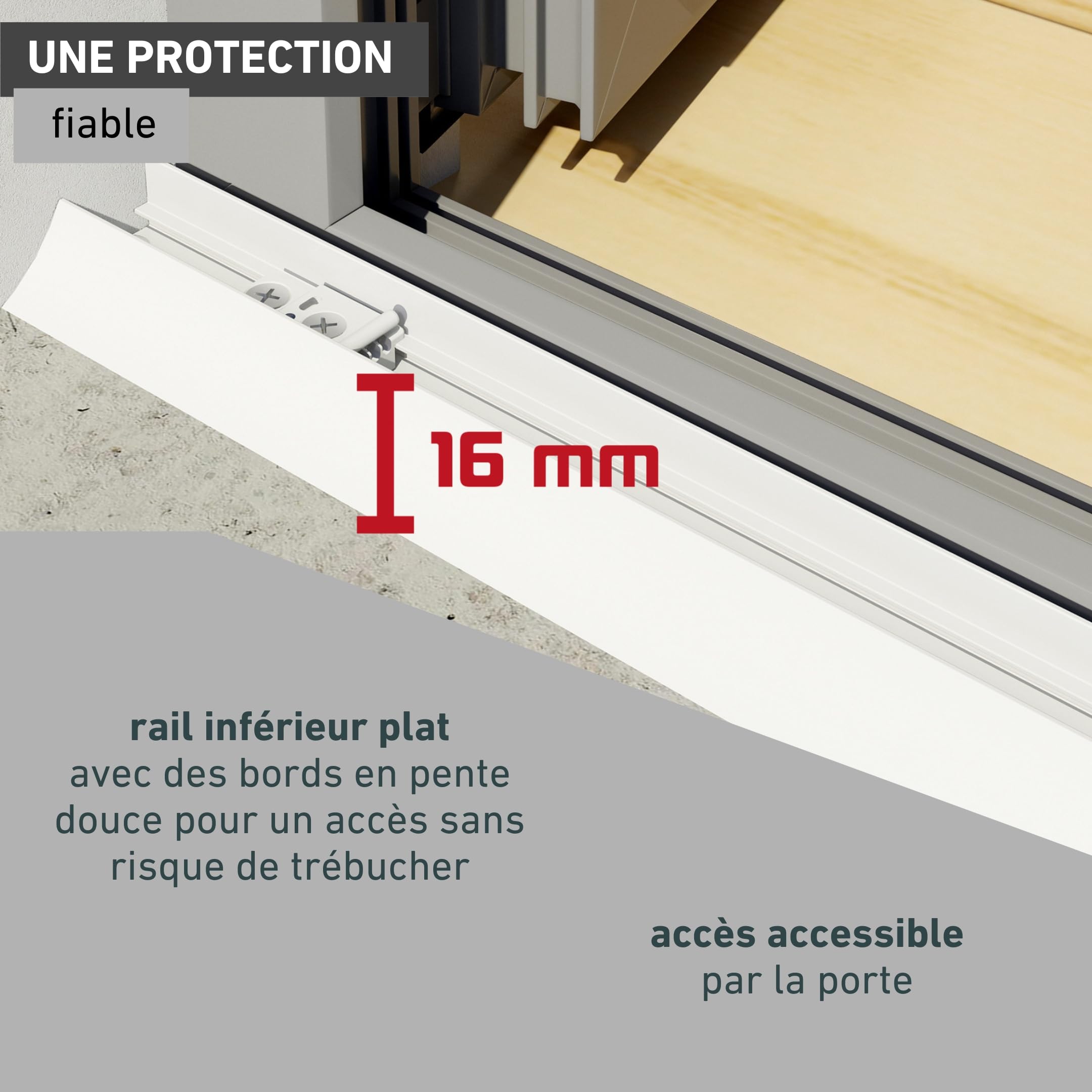 Windhager Moustiquaire porte plissée 240 x 240 cm, rideau anti-insectes moustiques, installation facile sans perçage, passage libre pour porte balcon ou terrasse, blanc, 03959