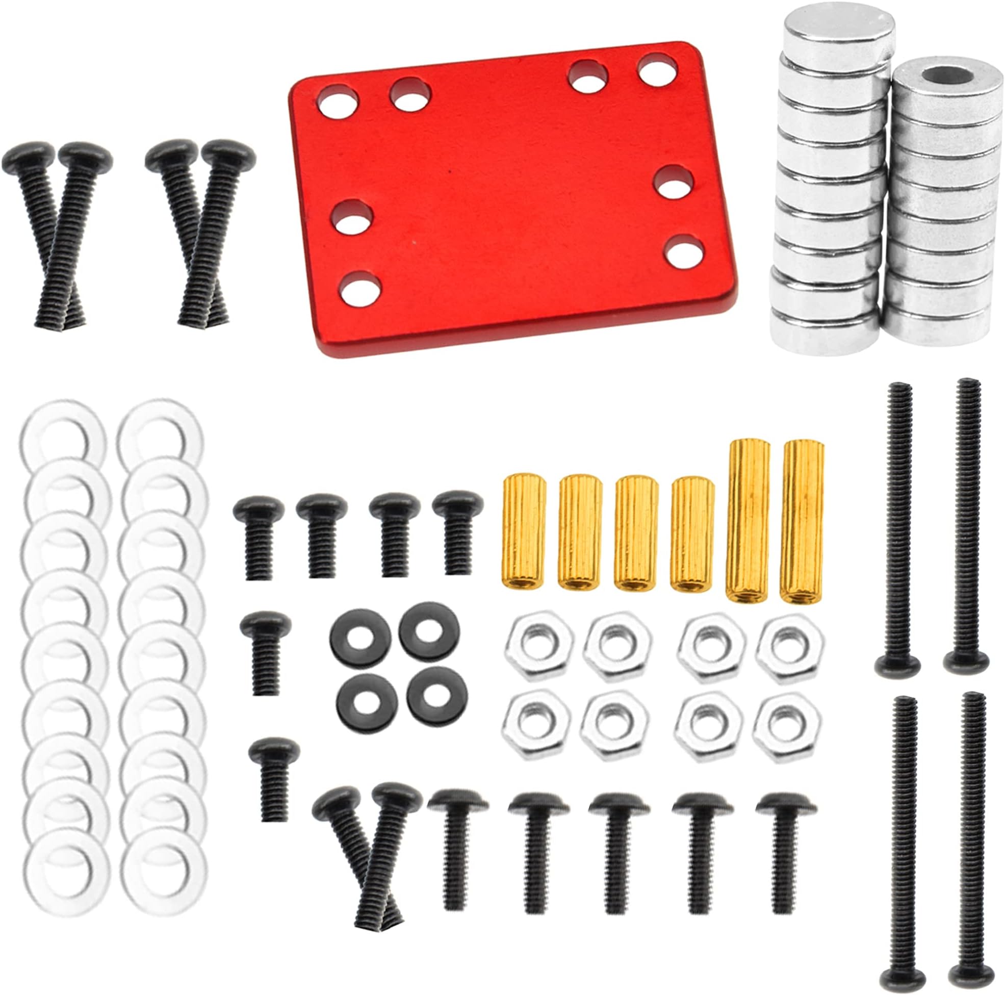 RC Car Body Post Magnet Invisible Body Mount Fixing Bracket Compatible with 1/28 Wltoys K969 K979 K989 K999 P929 P939 284131 Kyosho MINI-Q RC Car Upgrade Parts (Red)