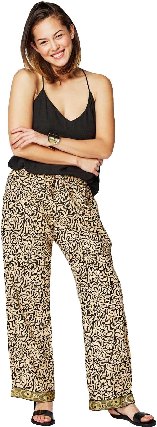 Sudara Women’s Pajamas Kaveri Print PUNJAMMIES, Cotton Sleepwear, Boho Loungewear Pants - Ethically Made, Comfortable