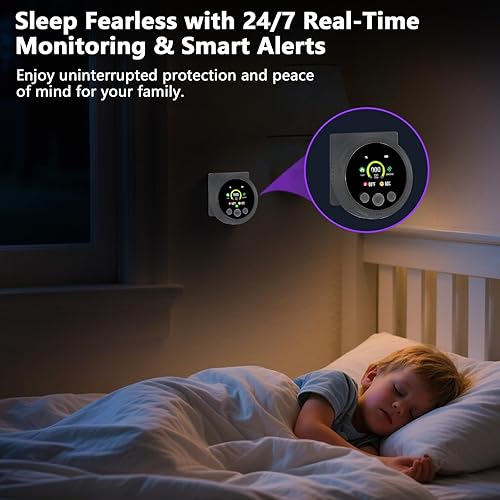 Miniatura 6 de Paquete de 3 detectores de monóxido de carbono y humo, detectores de enchufe para detectores de fugas de gas natural en el hogar, alarmas portátiles