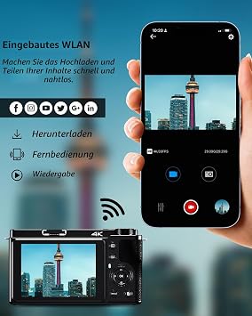 Digital Camera 1080P 48 Megapixel 12X Optical Zoom Photo Camera Optical Image Stabiliser Vlog Camera