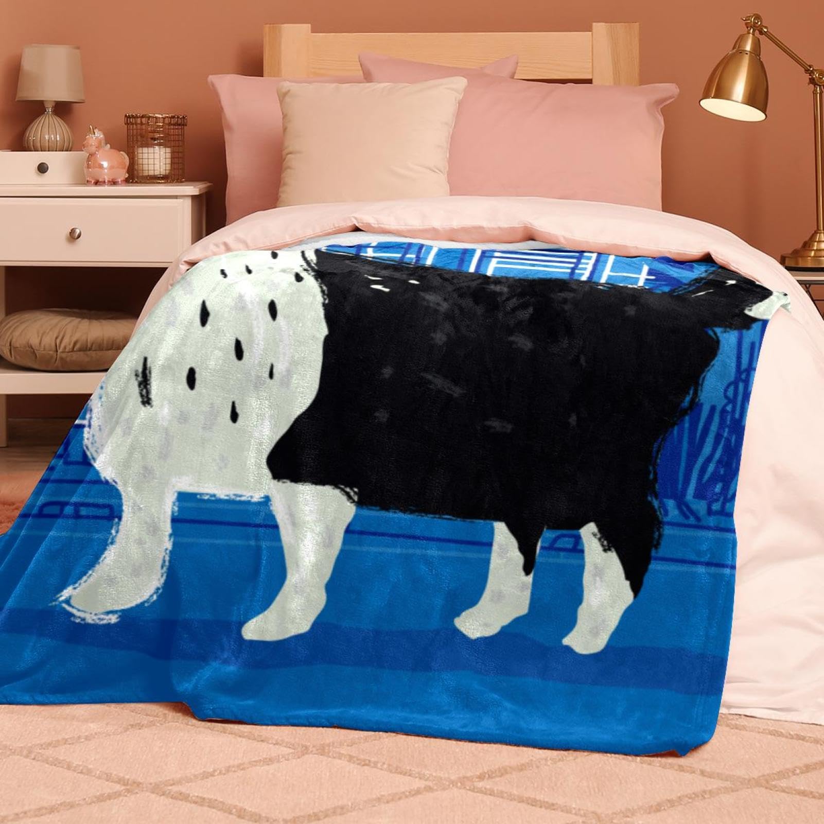 Couverture Polaire Chien Mignon Couverture Microfibre Chaude Et Douce Jeté De Canapé Couverture 150×200cm