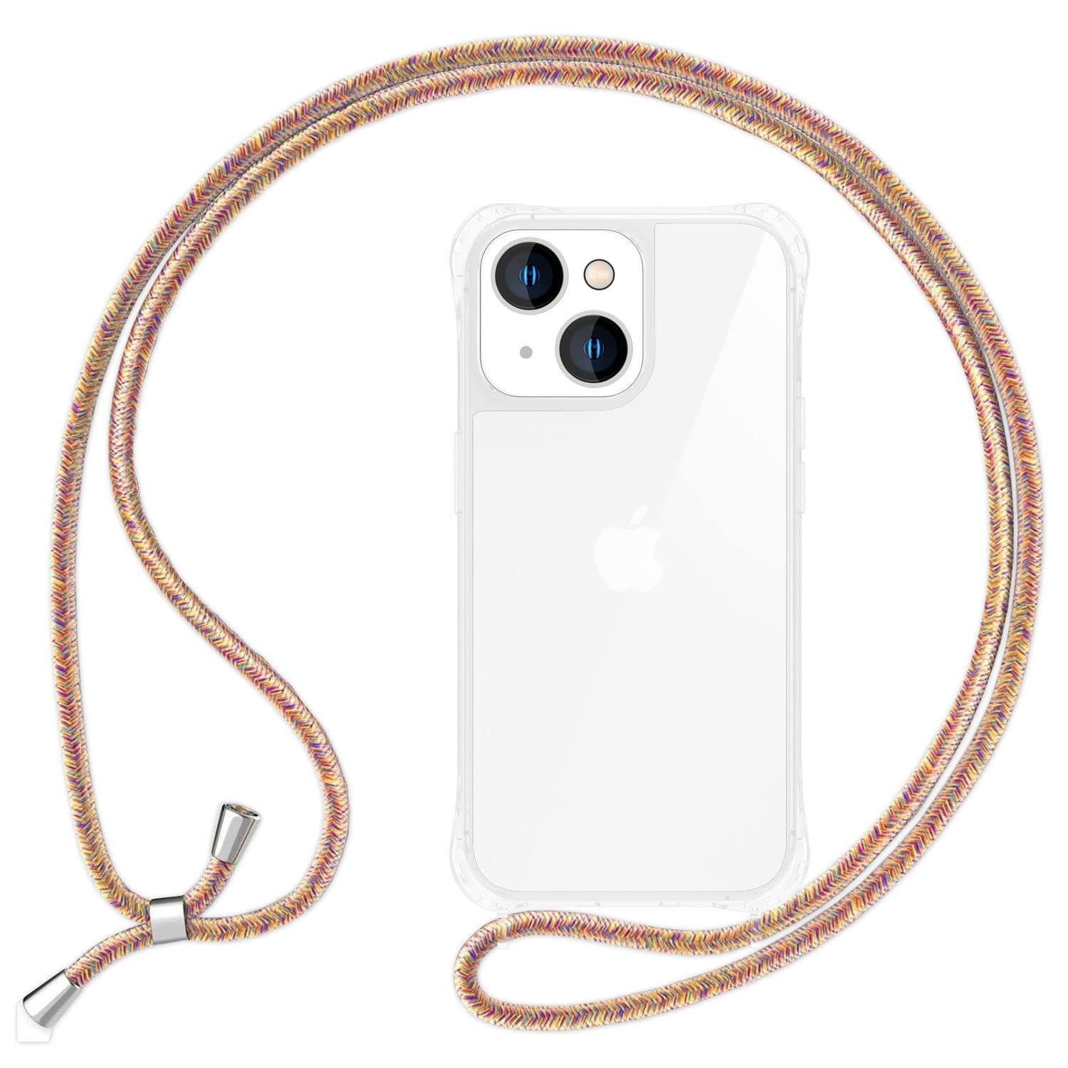 NALIA Necklace Case for iPhone 15, Transparent Hybrid Cover & Strap, HANGIT PRO (Anti-Yellow Back & Adjustable), German Brand