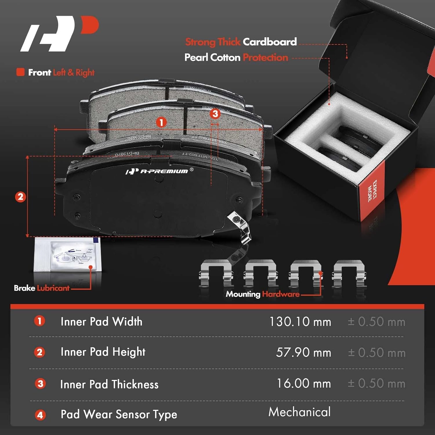 A-Premium 11.02 inch (280mm) Front Drilled and Slotted Disc Brake Rotors + Ceramic Pads Kit Compatible with Kia Models - Forte/Forte Koup 2010-2013, Forte5 2012-2013, 6-PC Set