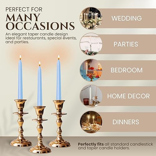 Miniatura 25 de Axiom Candles Velas altas sin goteo de 10 pulgadas sin perfume y sin humo, 9 horas de tiempo de combustión, velas cónicas para el hogar, cenas