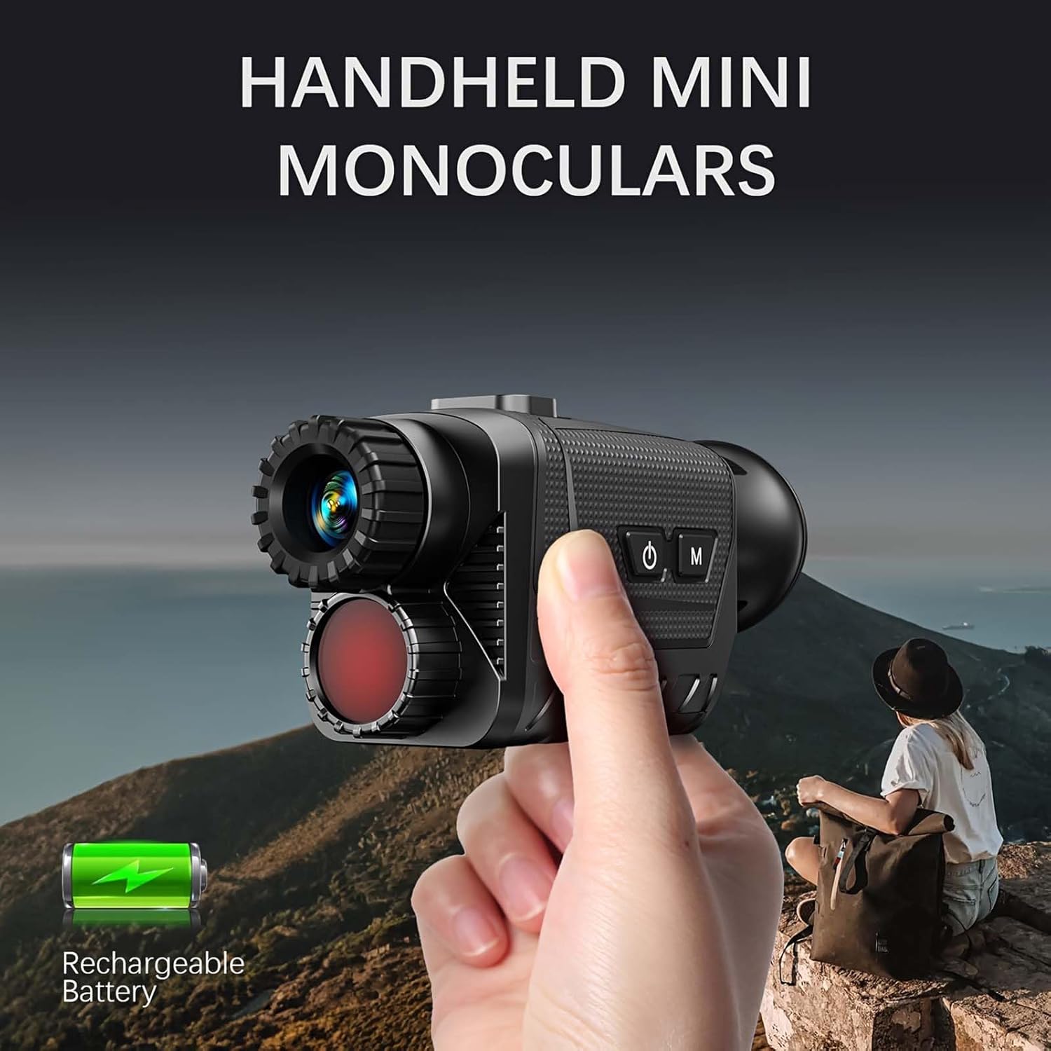 Close-up of the SKIOVEMI NV8260 Night Vision Monocular control buttons