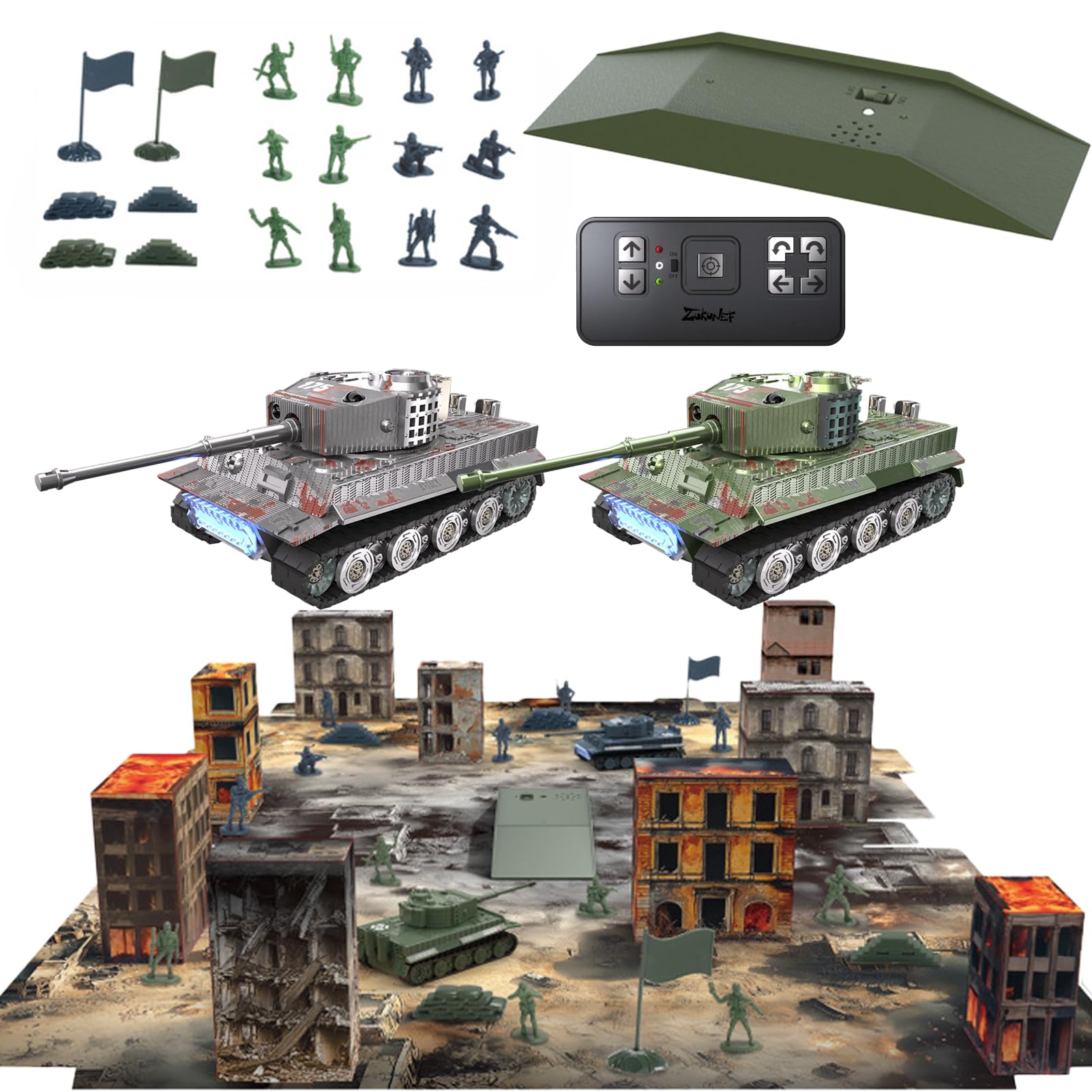 Mini RC Battle Tank Set con torre girevole a 360°