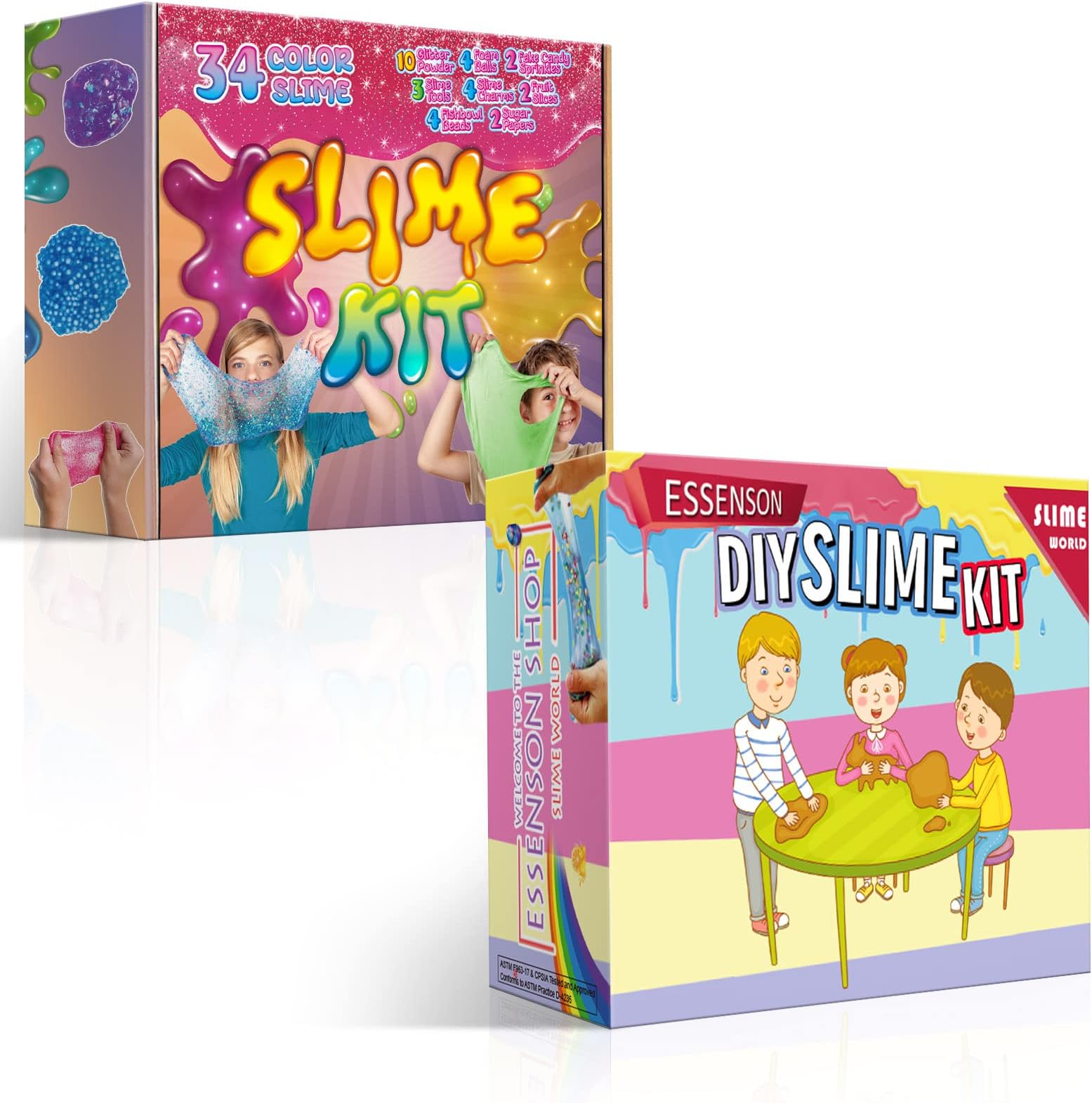 ESSENSON Slime Kit for Girls Boys, DIY Slime Kit Gifts for 6 7 8 9 10+ Year Old, Jumbo Slime Party Favors Gift, Crystal Slime Making Kit for Girls 10-12, Kids Art Craft Kit