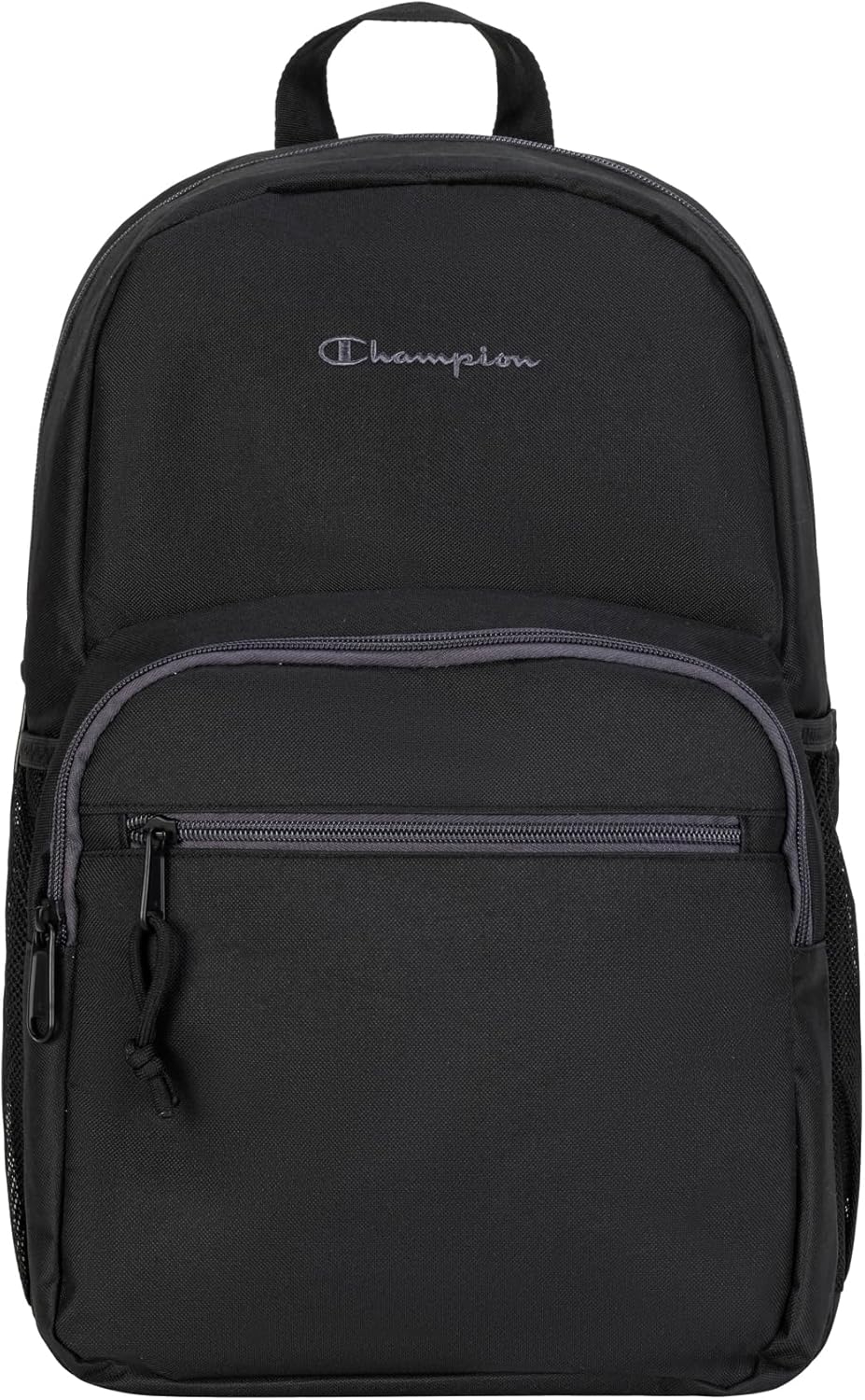 Champion Phase Laptop Backpack with Padded Adjustable Straps, Water Bottle Pockets for Work, Travel, Commute, Black, One Size