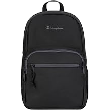 Champion Phase Laptop Backpack with Padded Adjustable Straps, Water Bottle Pockets for Work, Travel, Commute, Black, One Size