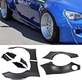 Fender Flare Cover Guards Compatible with 2013-2016 Scion FRS & 2013-2020 Subaru BRZ & 2017-2020 Toyota 86 GR Style Wheel Cover Protector ABS Plastic Painted Black - 8PCS Front Rear Left Right