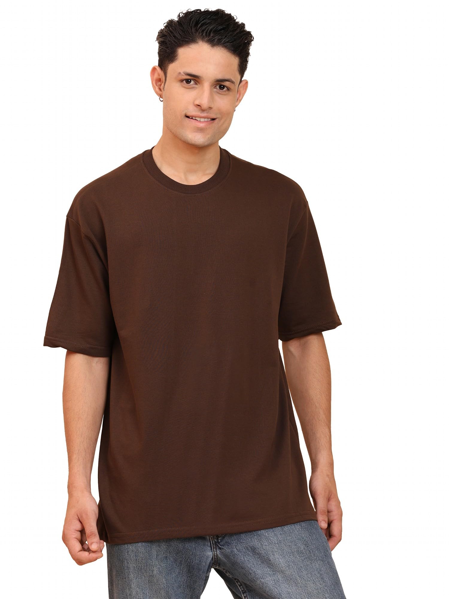 ENCIGER Herren Oversize T-Shirt – Locker sitzendes mit Rundhalsausschnitt – Bequemes Kurzarmshirt für den Alltag